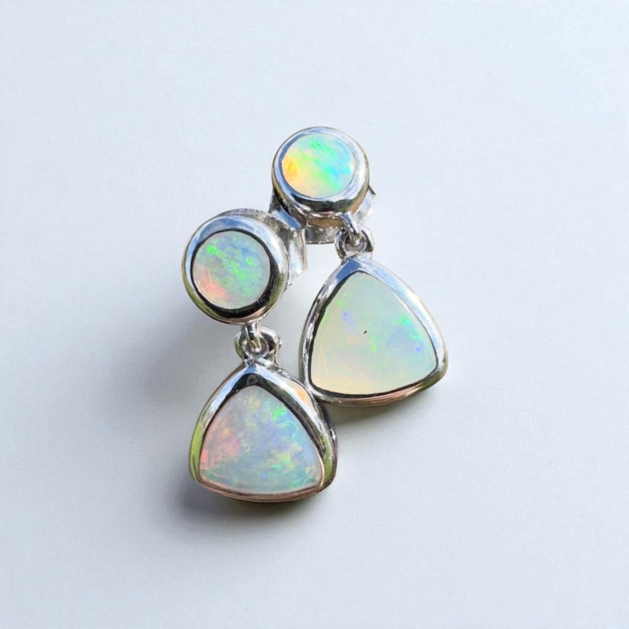 Torquay Tide ~ 1.1ct Solid Coober Pedy Crystal Opal Earrings