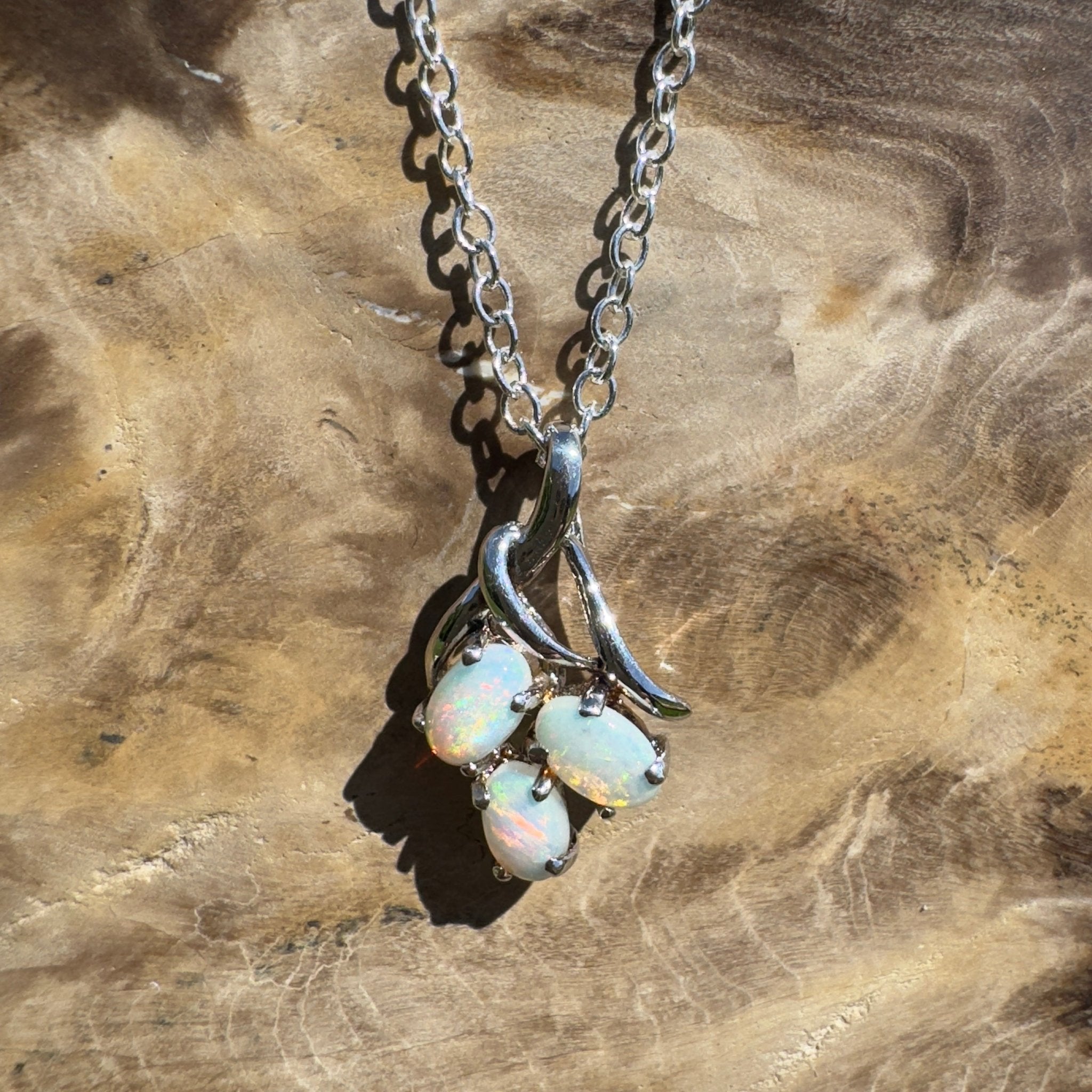 Tri - Coast Light ~ 1.2ct Lightning Ridge Opal 925 Silver Pendant