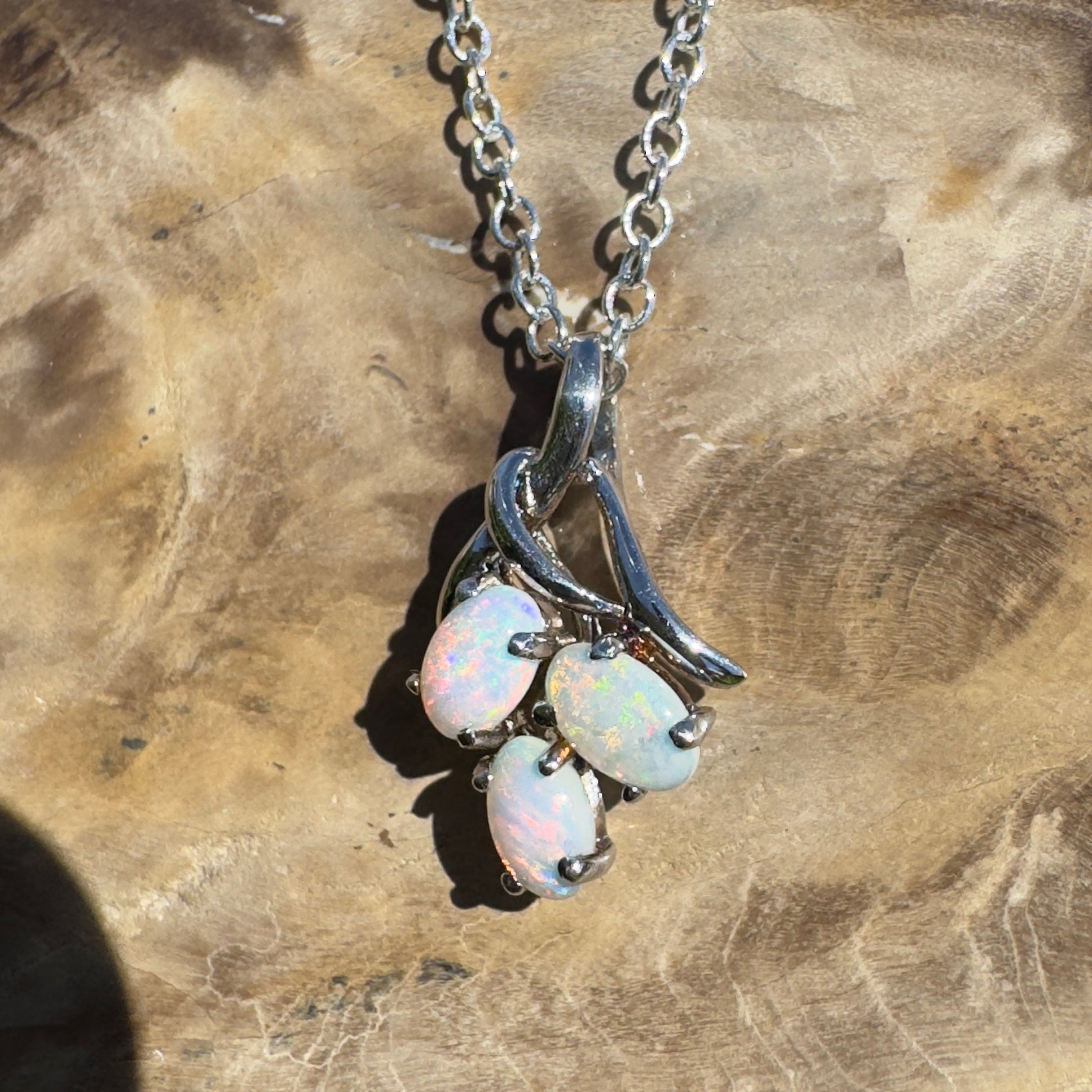 Tri - Coast Light ~ 1.2ct Lightning Ridge Opal 925 Silver Pendant