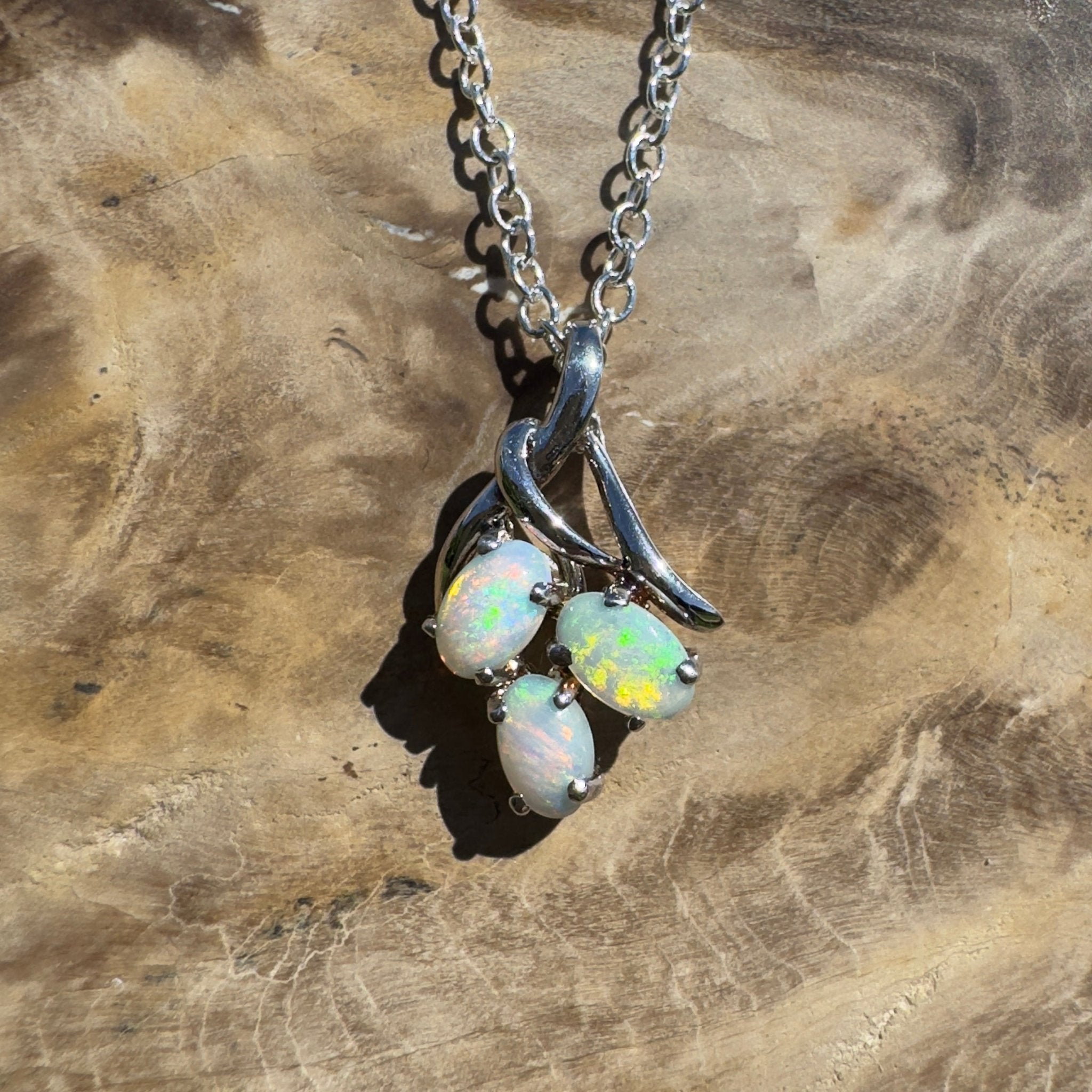 Tri - Coast Light ~ 1.2ct Lightning Ridge Opal 925 Silver Pendant