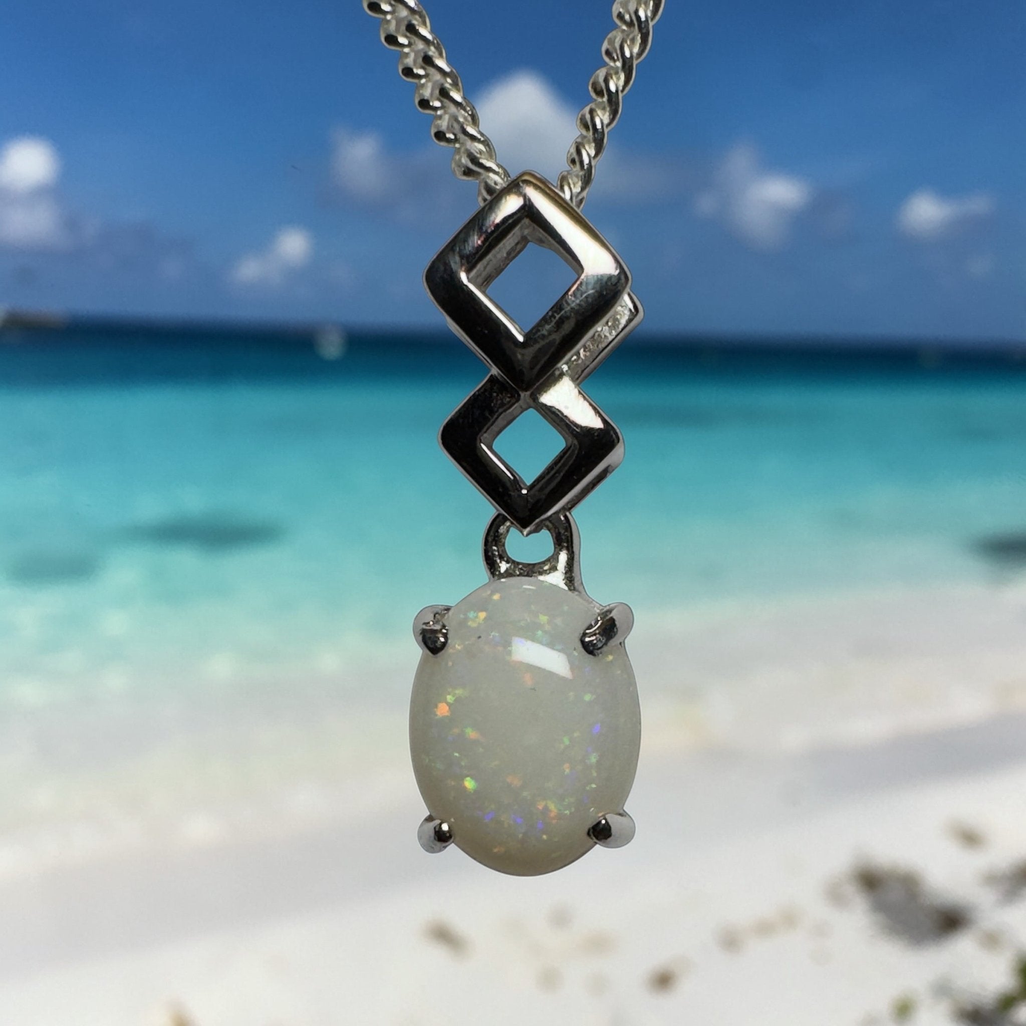 Whitehaven Wonder ~ 1.2ct Coober Pedy Opal 925 Silver Pendant