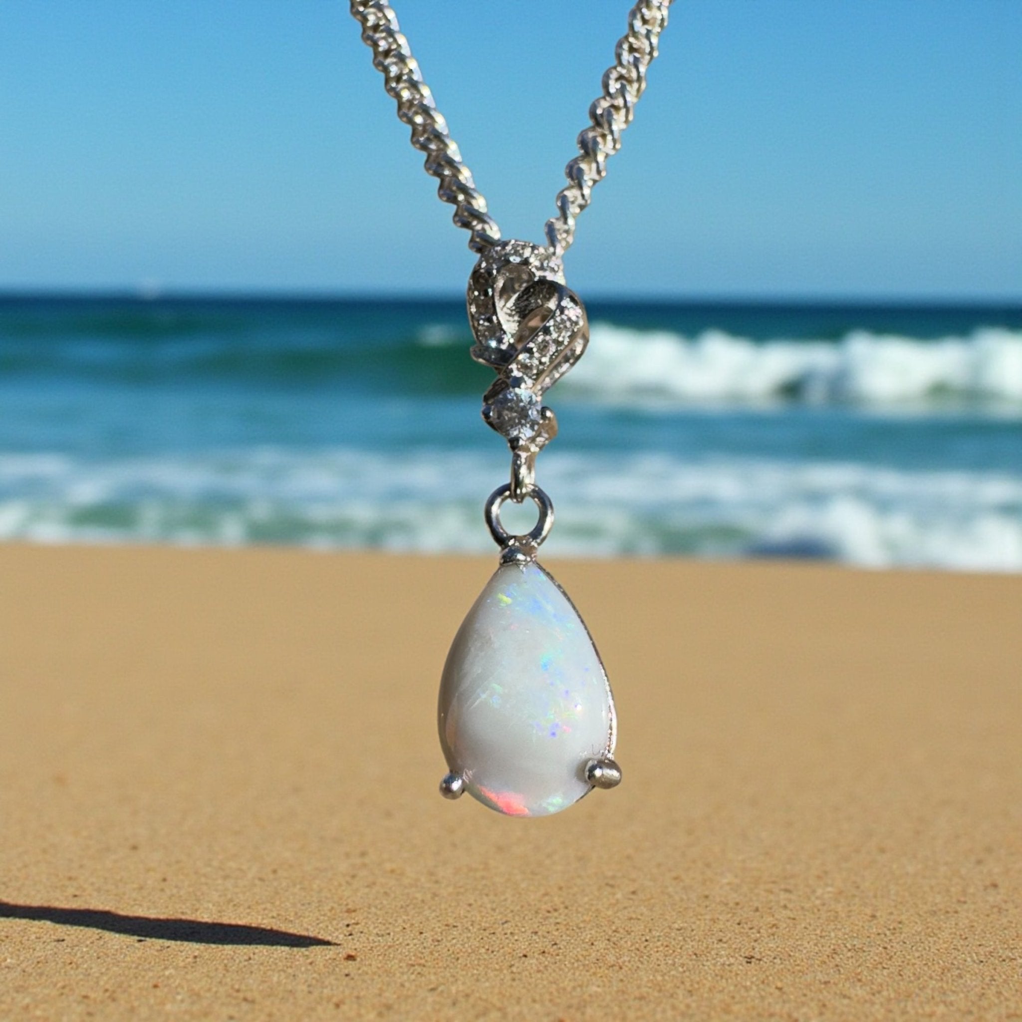 William Creek Whisper ~ 0.8ct Coober Pedy Opal 925 Silver Pendant