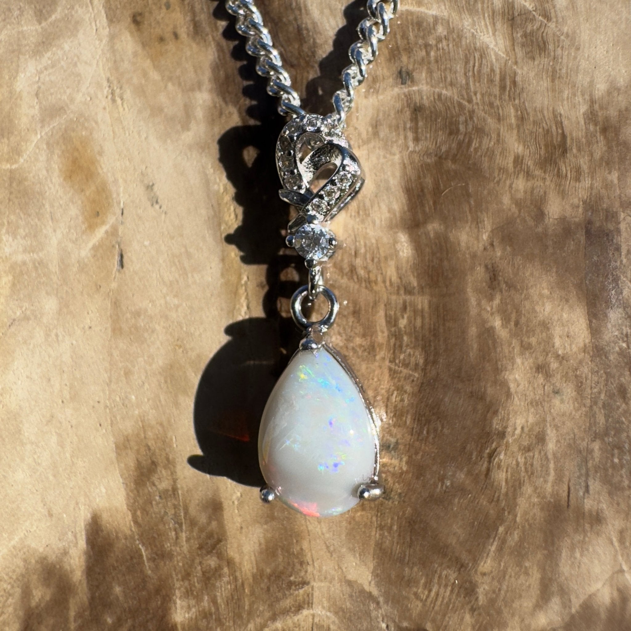 William Creek Whisper ~ 0.8ct Coober Pedy Opal 925 Silver Pendant