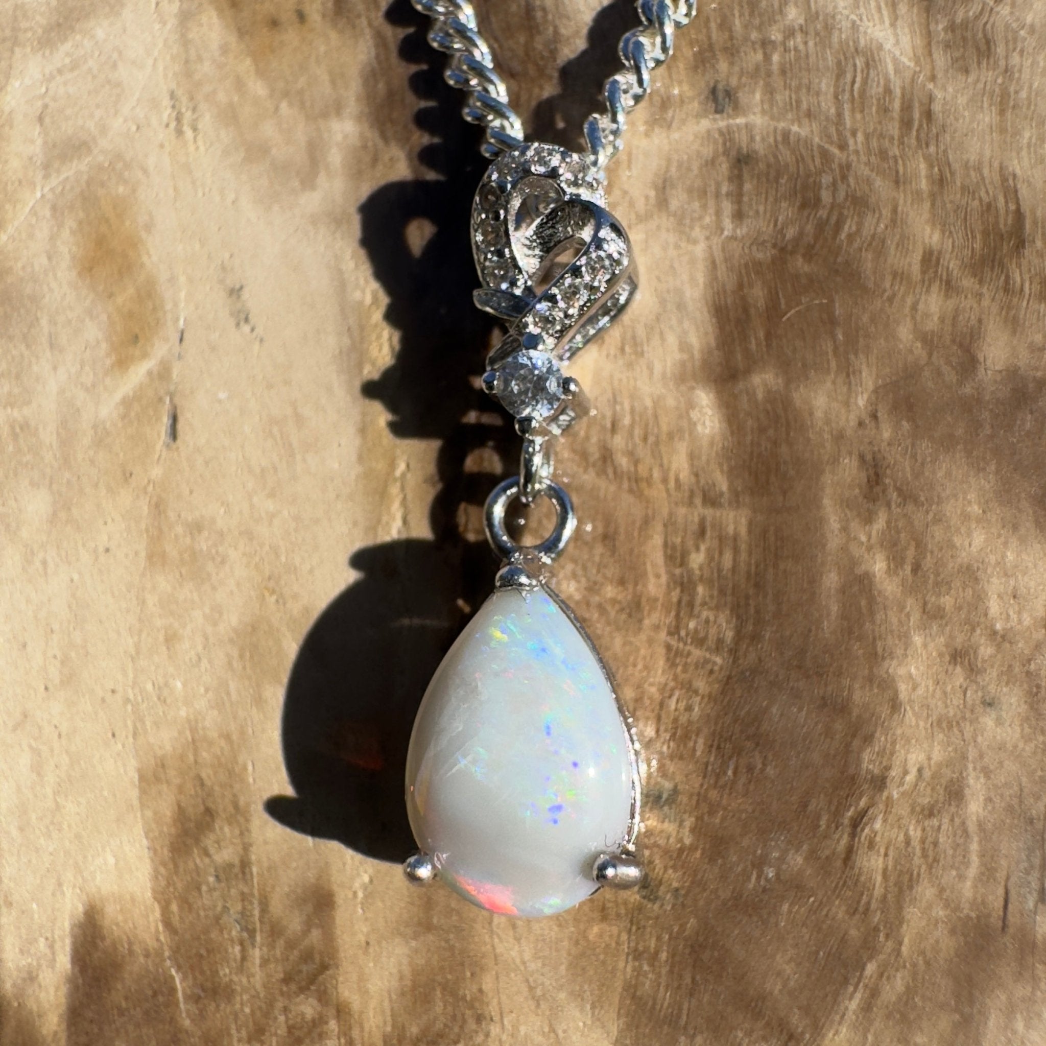 William Creek Whisper ~ 0.8ct Coober Pedy Opal 925 Silver Pendant