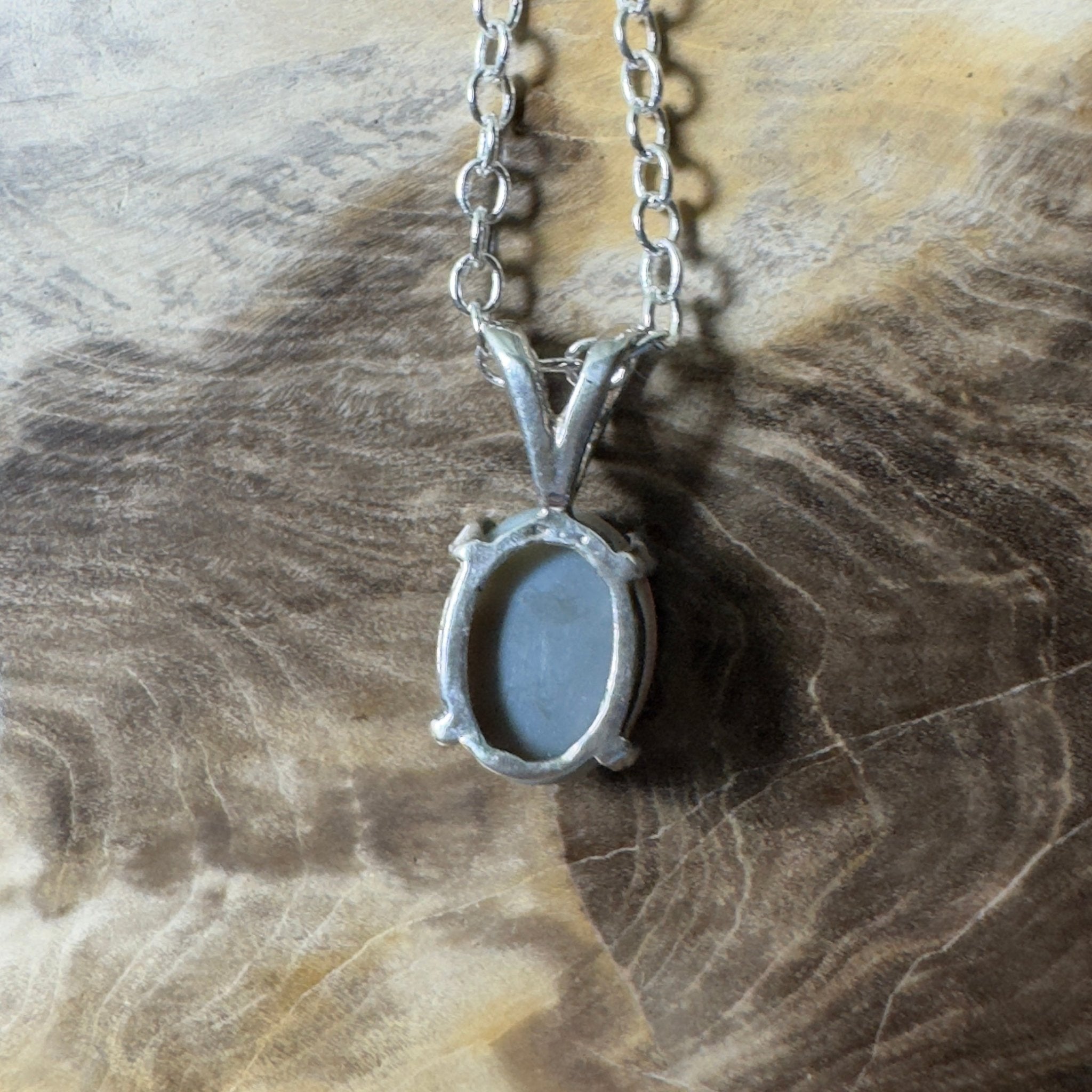 Wollemi Low Light ~ 0.95ct Lightning Ridge Semi Black Opal 925 Silver Pendant