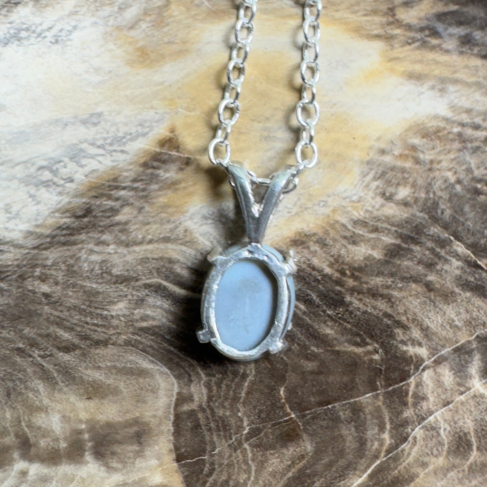 Wollemi Low Light ~ 0.95ct Lightning Ridge Semi Black Opal 925 Silver Pendant