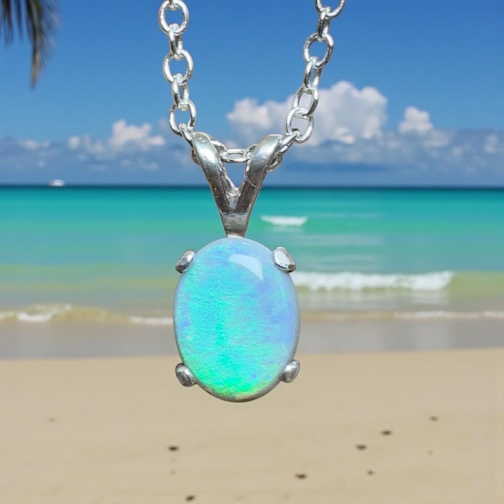 Wollemi Low Light ~ 0.95ct Lightning Ridge Semi Black Opal 925 Silver Pendant