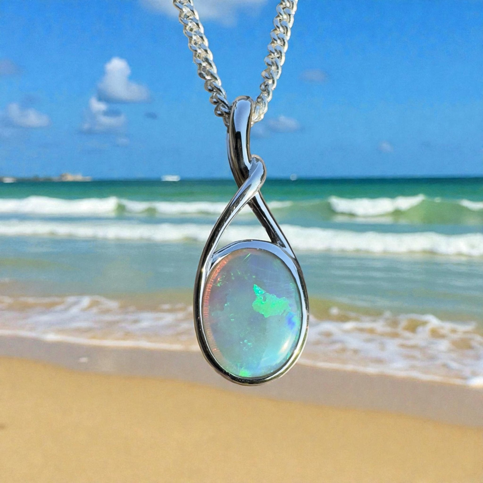 Wollemi Rain Light – 1.5ct Lightning Ridge Opal Pendant
