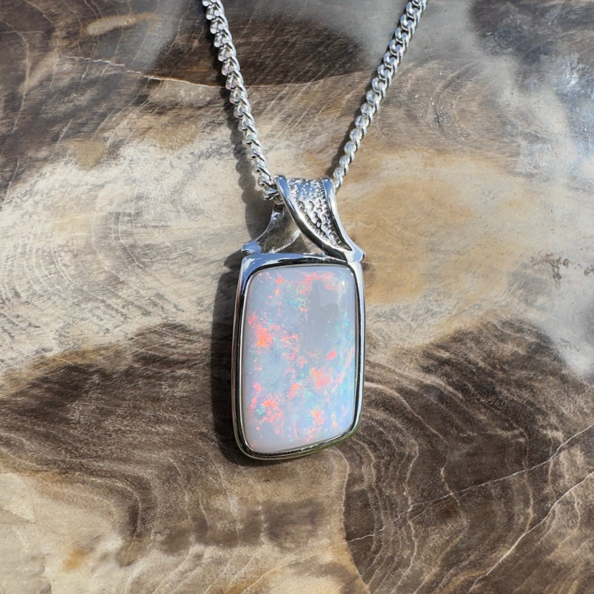 Wolumla Spark ~ 4ct Coober Pedy Opal 925 Silver Pendant
