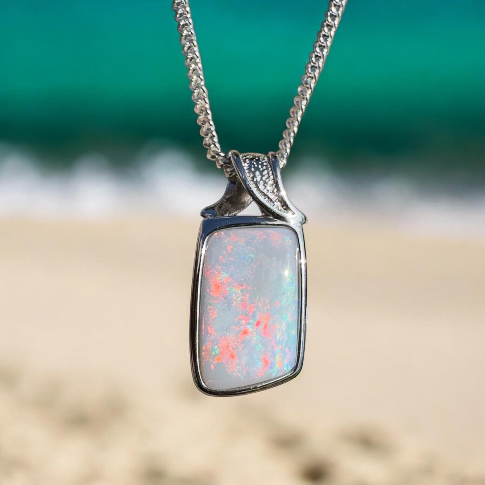Wolumla Spark ~ 4ct Coober Pedy Opal 925 Silver Pendant