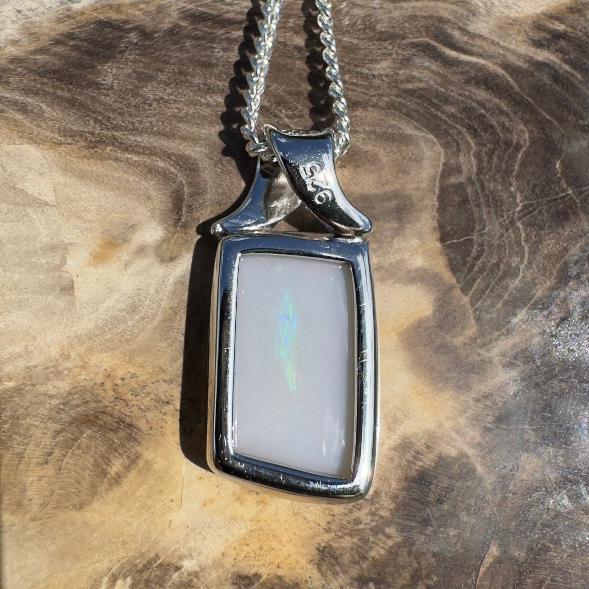 Wolumla Spark ~ 4ct Coober Pedy Opal 925 Silver Pendant