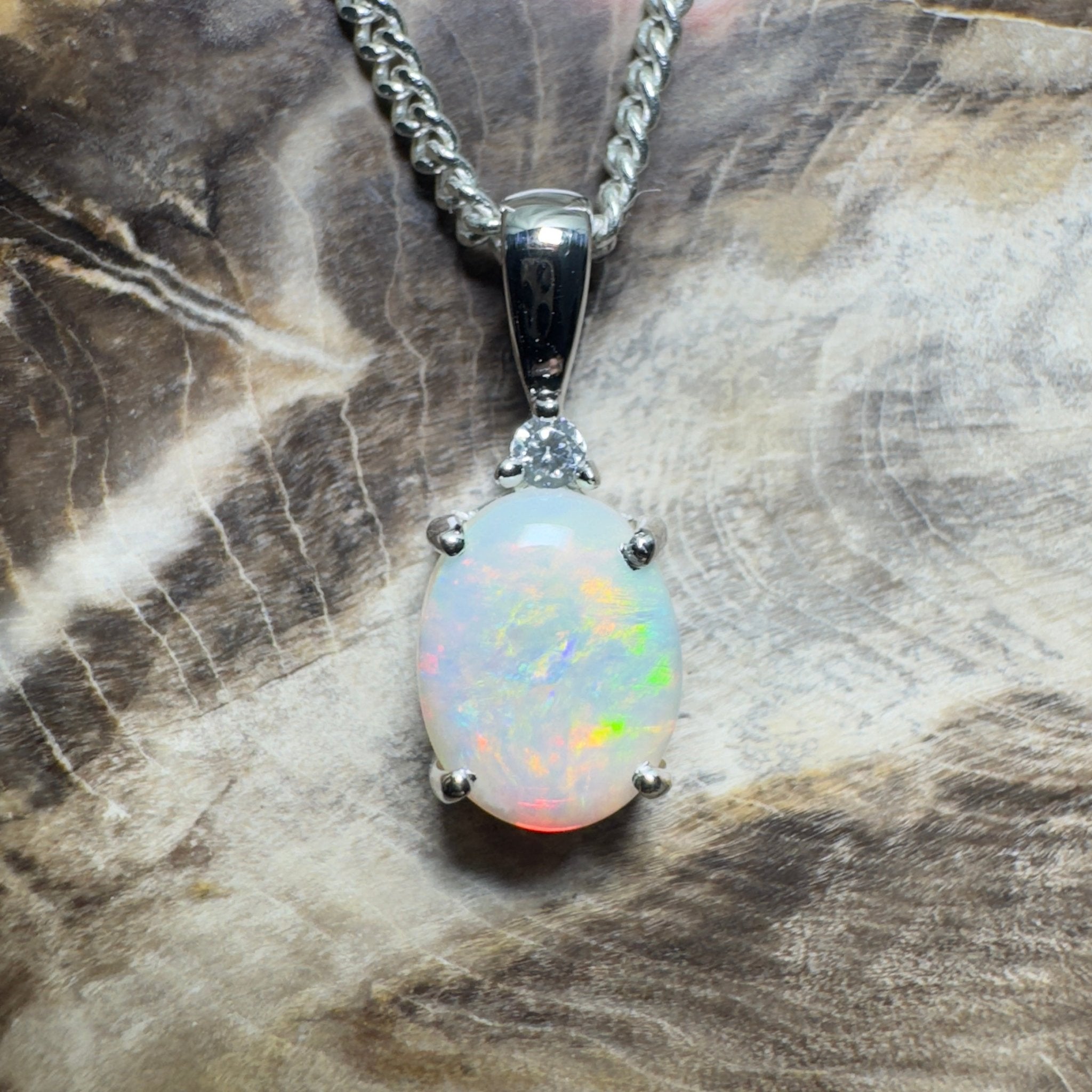 Woomera Skies ~ 1ct Coober Pedy Opal 925 Silver Pendant