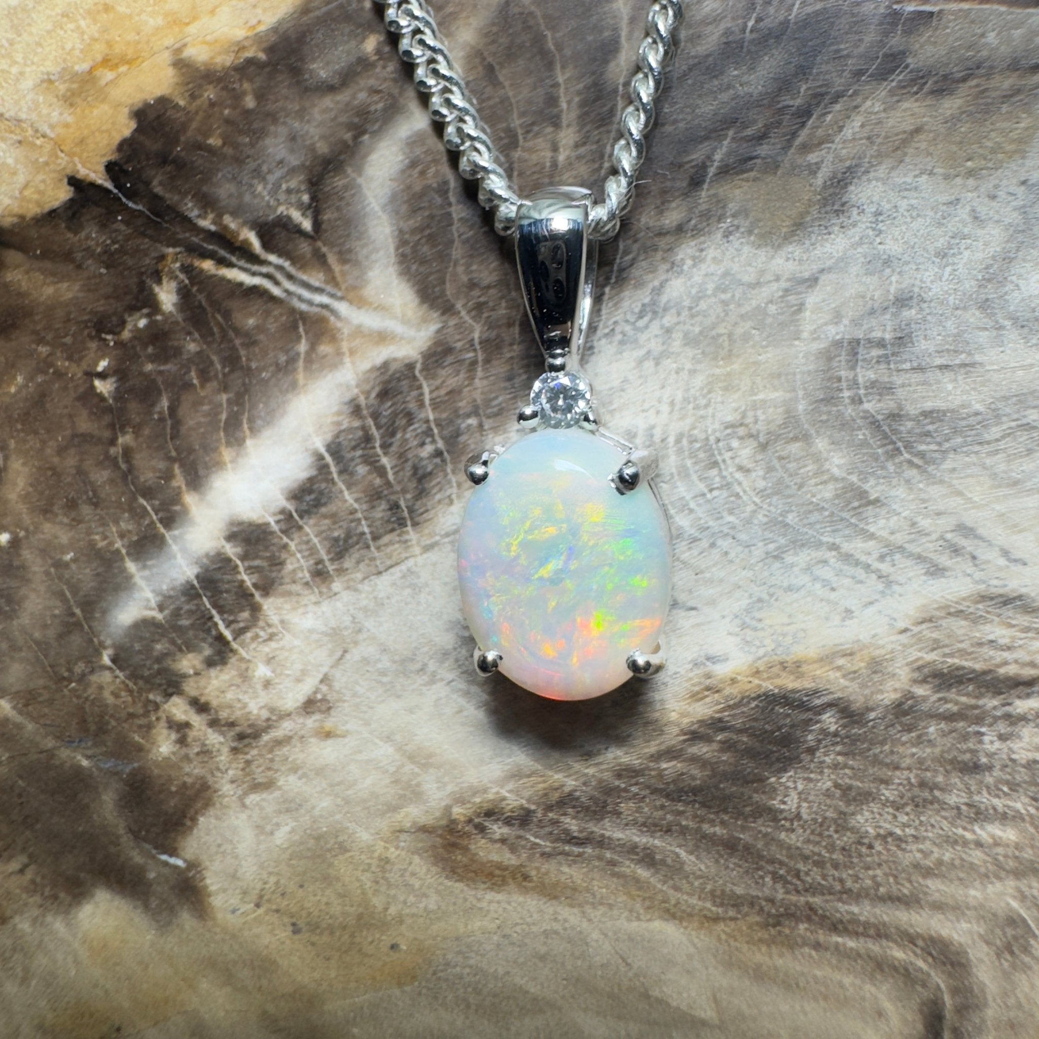 Woomera Skies ~ 1ct Coober Pedy Opal 925 Silver Pendant