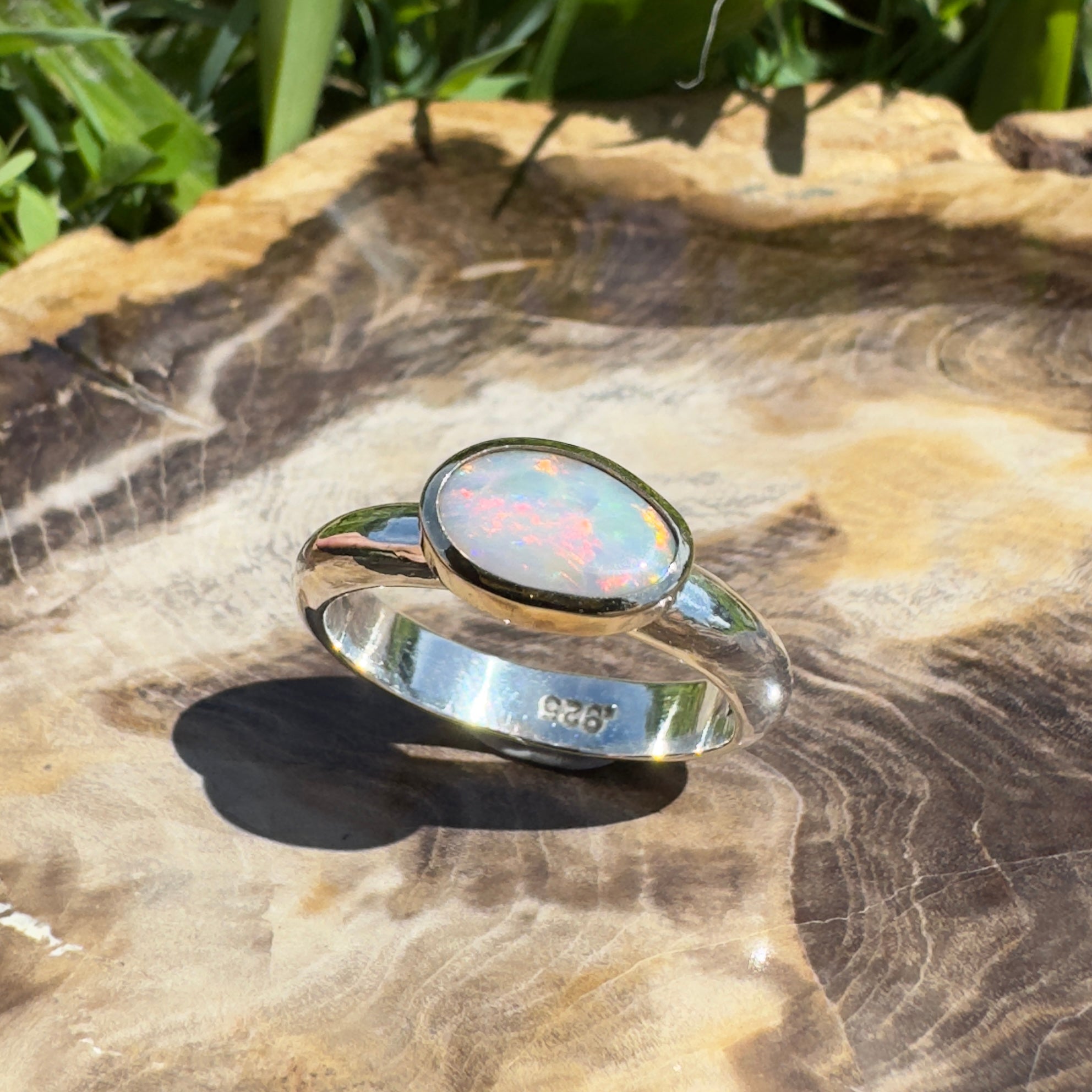 Yalgoo Horizon - 0.7ct Solid Lightning Ridge Opal Two - Tone 9ct Gold & 925 Sterling Silver Ring