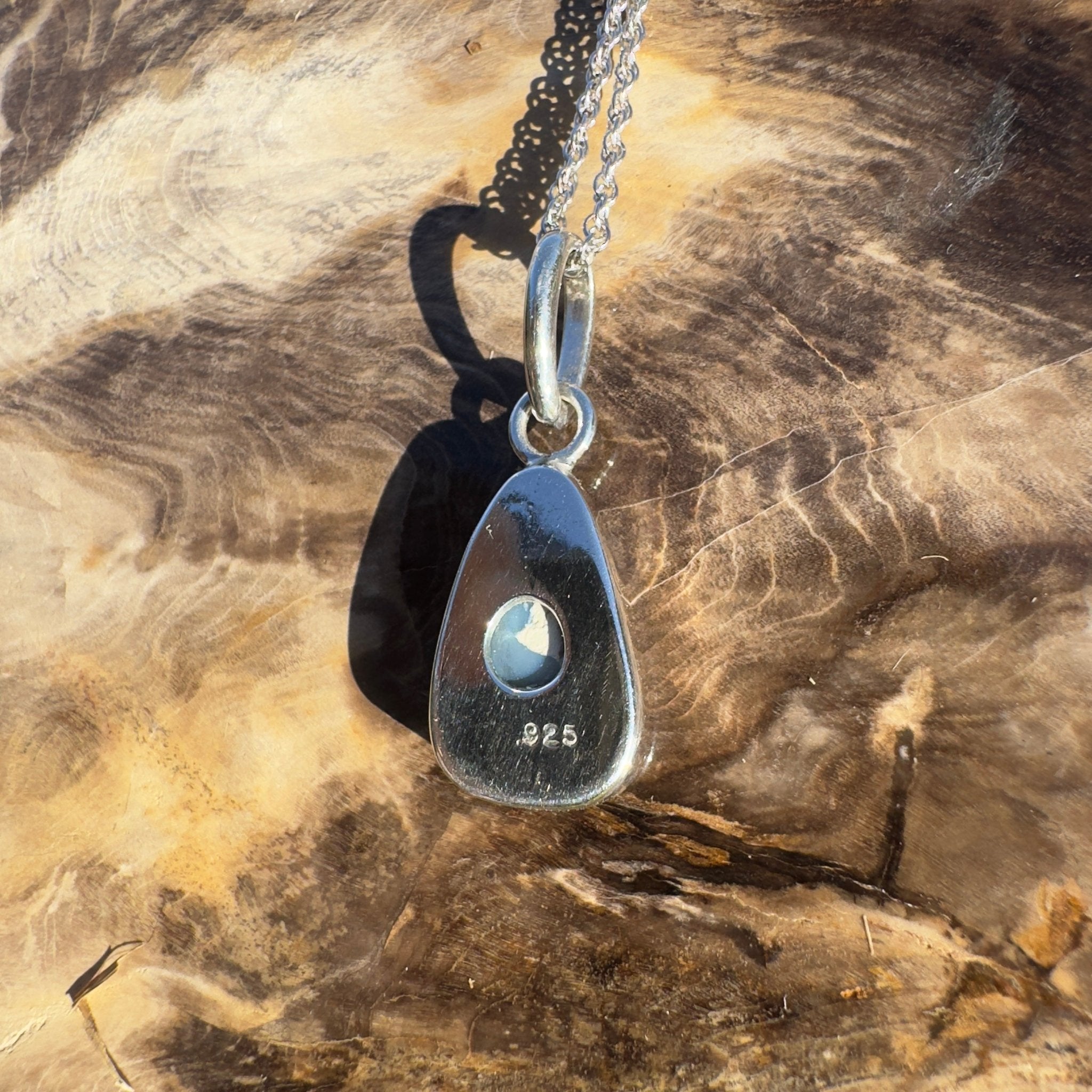 Yamba Drift – 4.5ct Solid Lightning Ridge Semi Black Opal 925 Sterling Silver Pendant Necklace