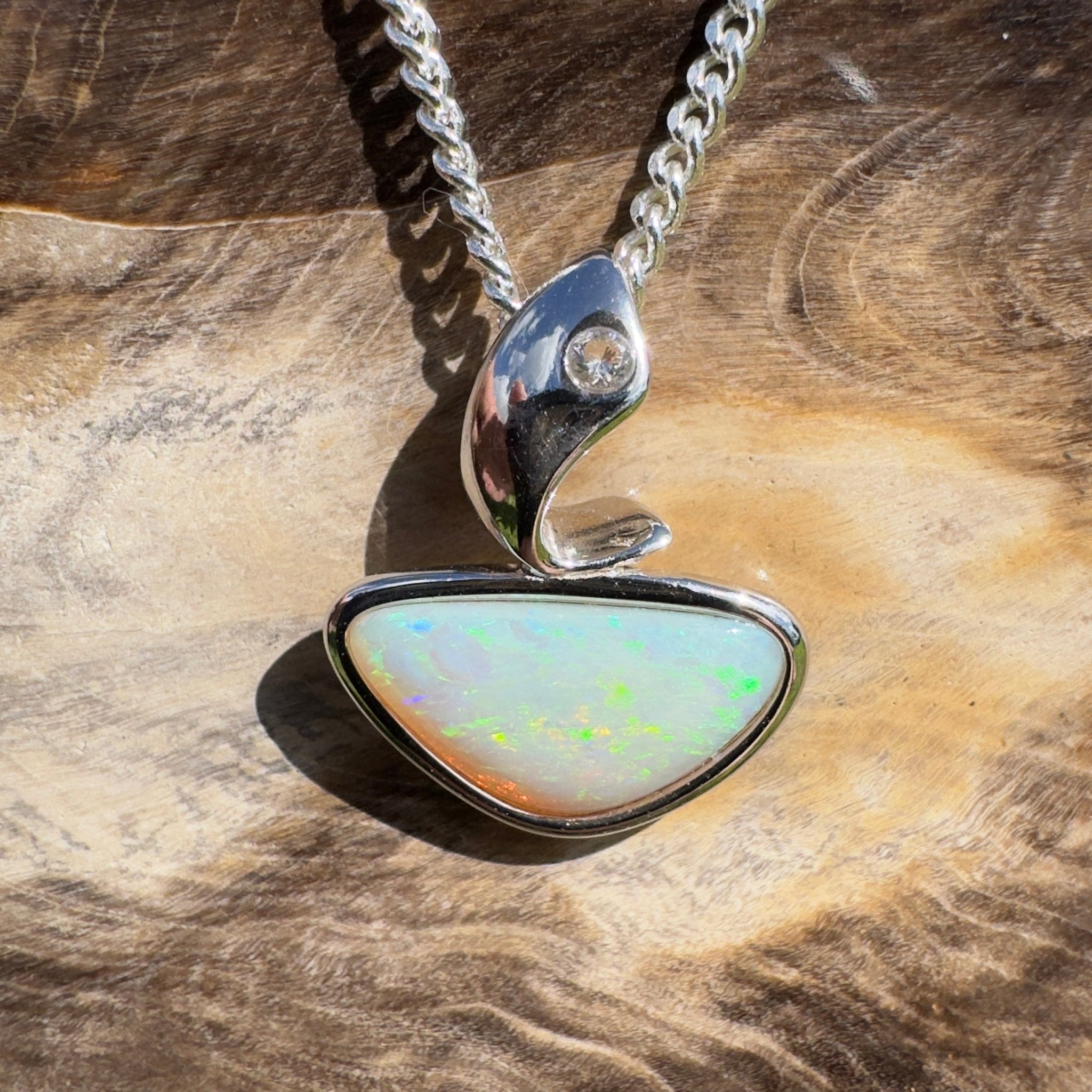 Yarra Mistfall – 2.3ct Coober Pedy Opal Pendant
