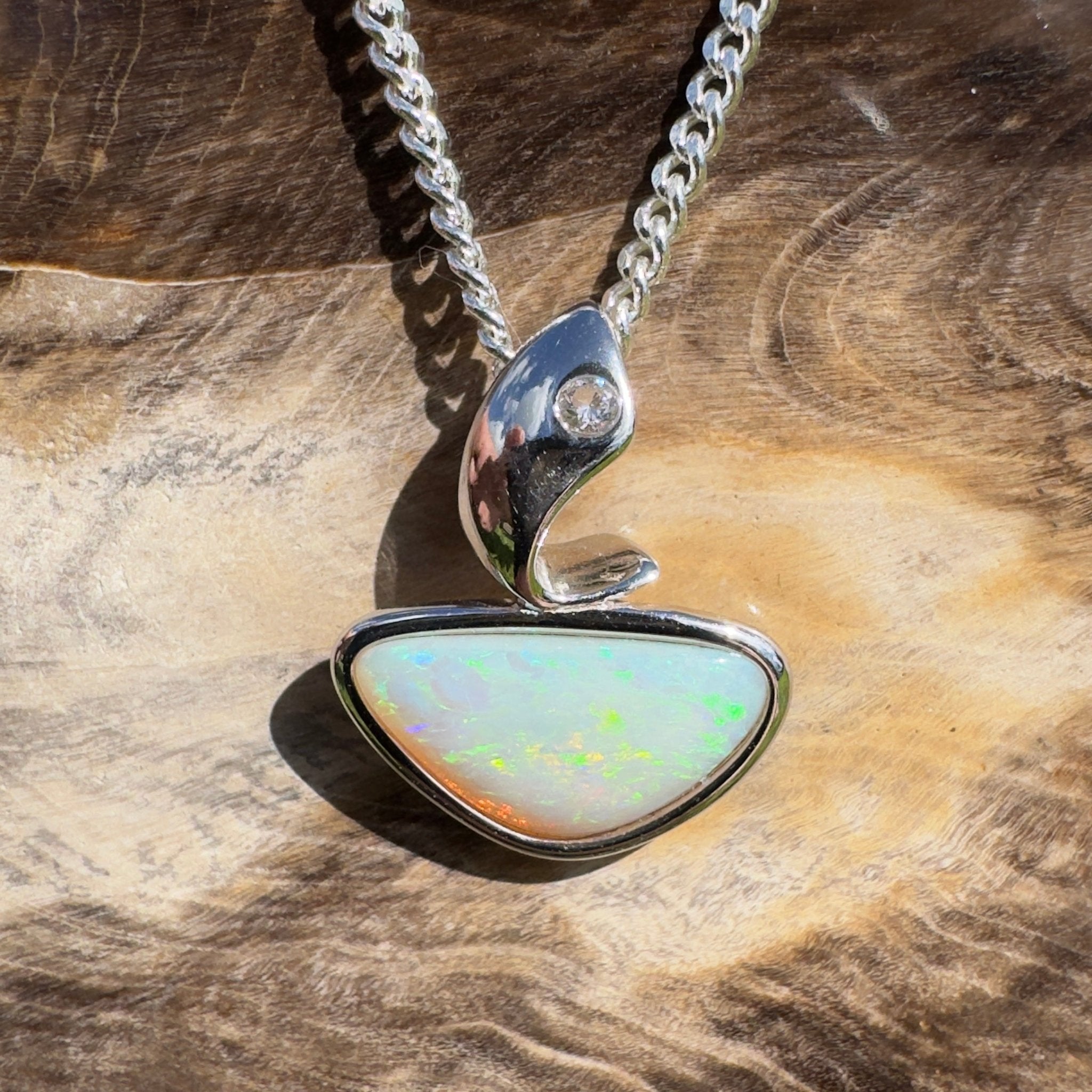 Yarra Mistfall – 2.3ct Coober Pedy Opal Pendant