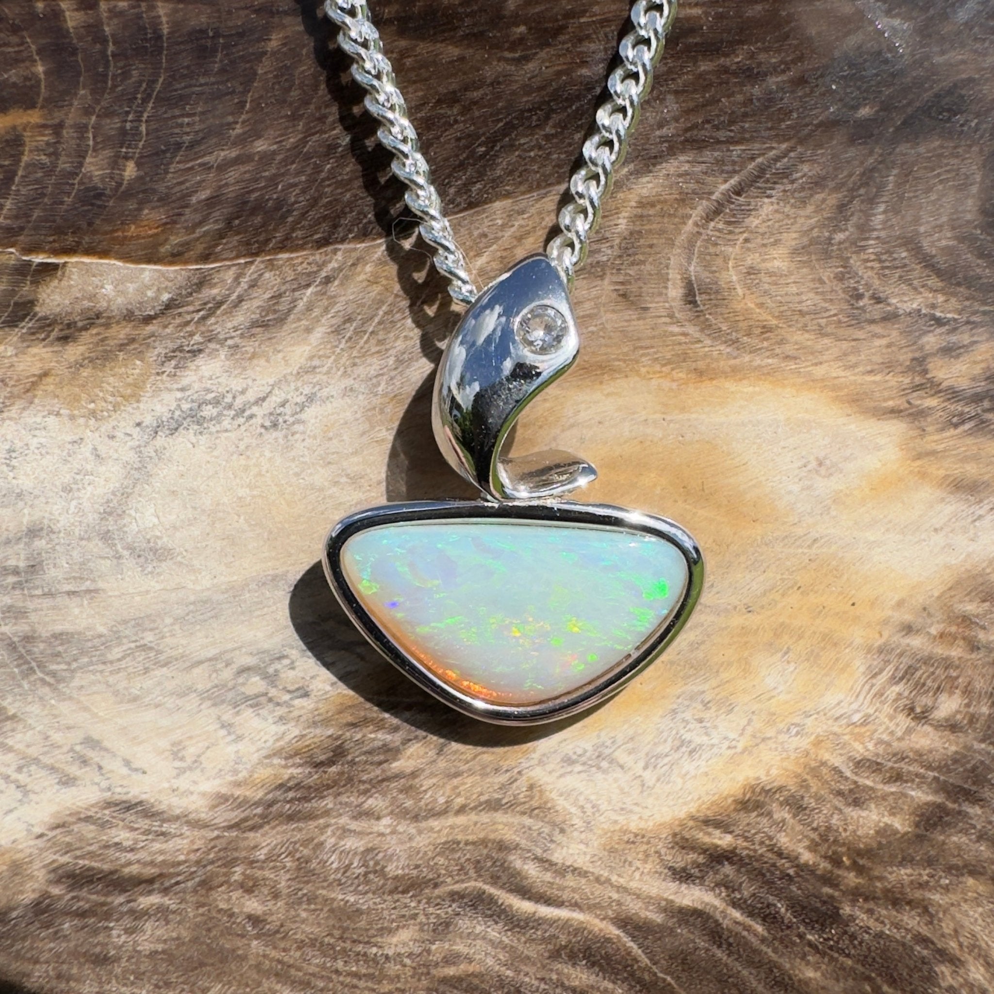 Yarra Mistfall – 2.3ct Coober Pedy Opal Pendant