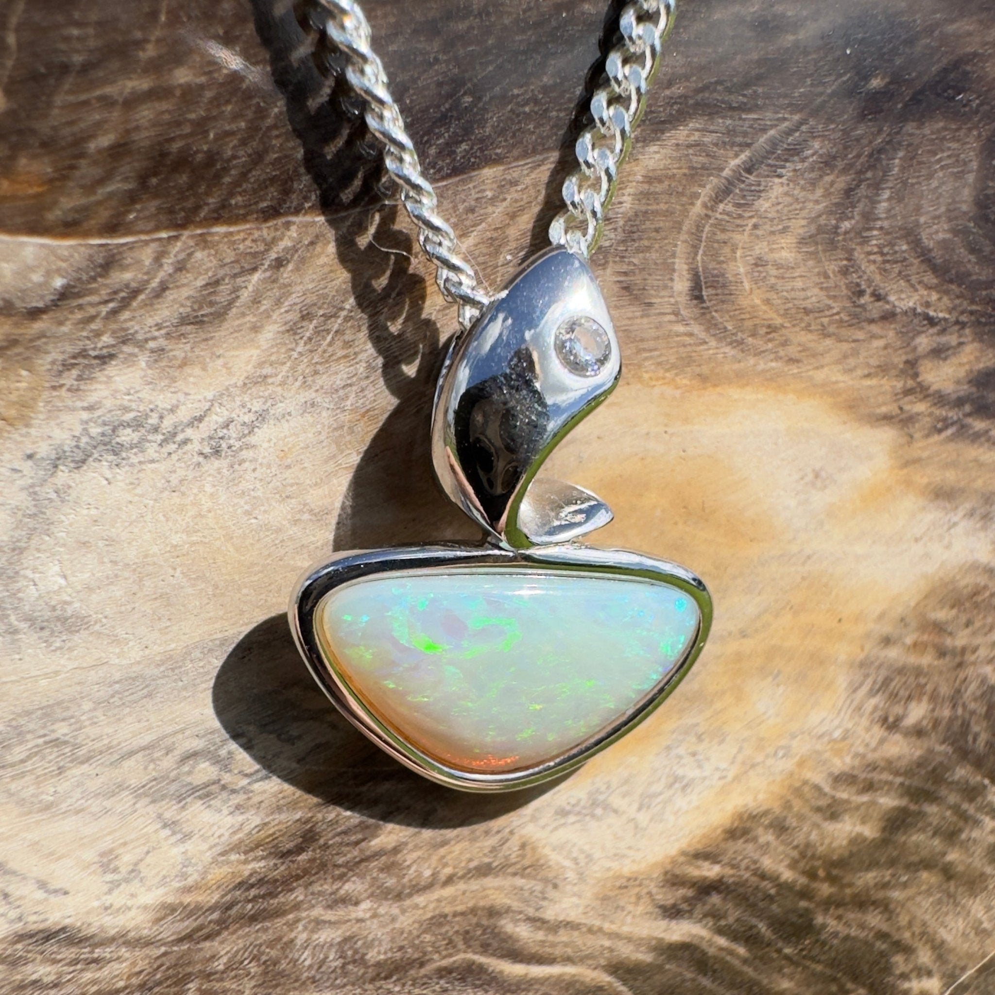 Yarra Mistfall – 2.3ct Coober Pedy Opal Pendant