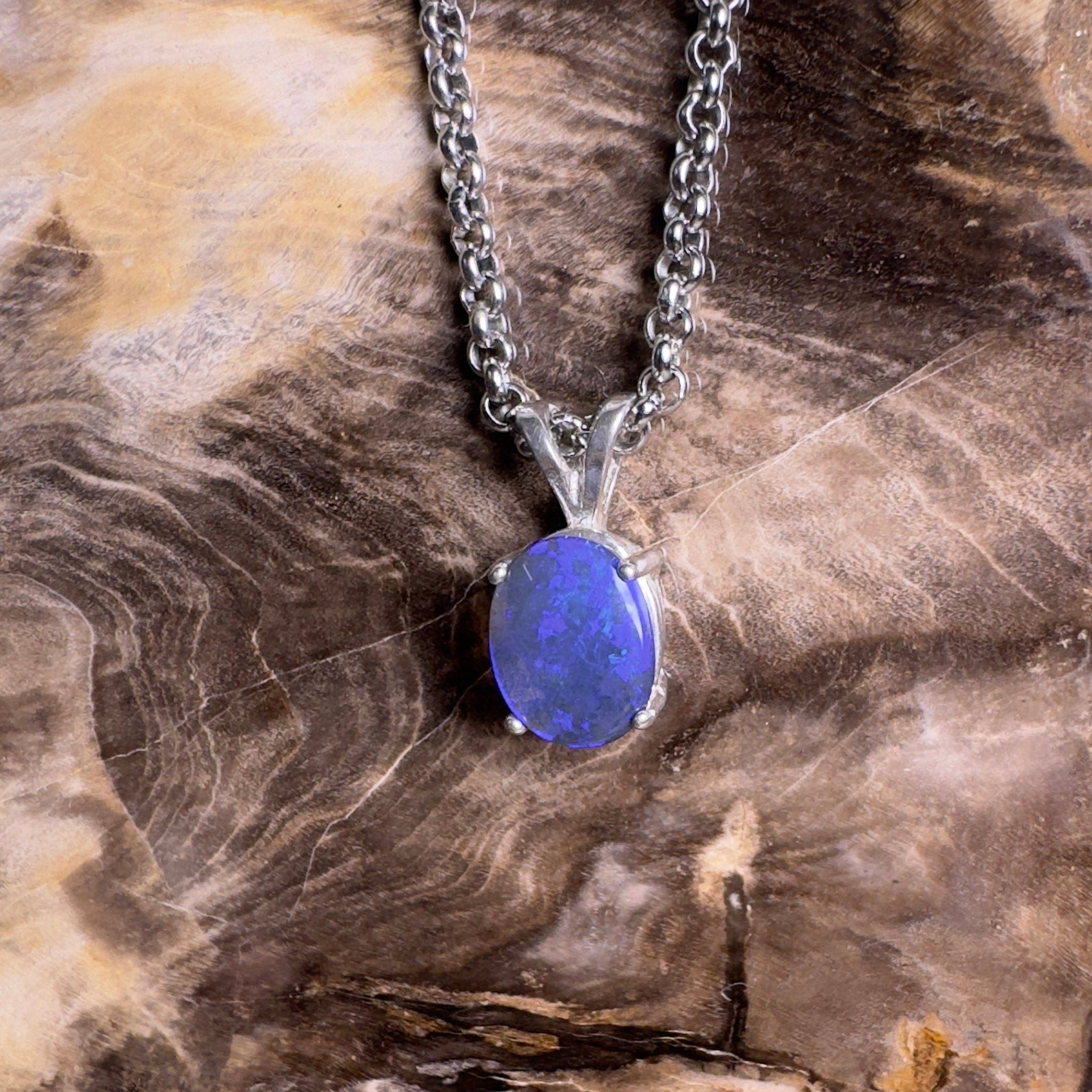 Yarrangobilly Nightfall ~ 1ct Lightning Ridge Black Opal 925 Silver Pendant