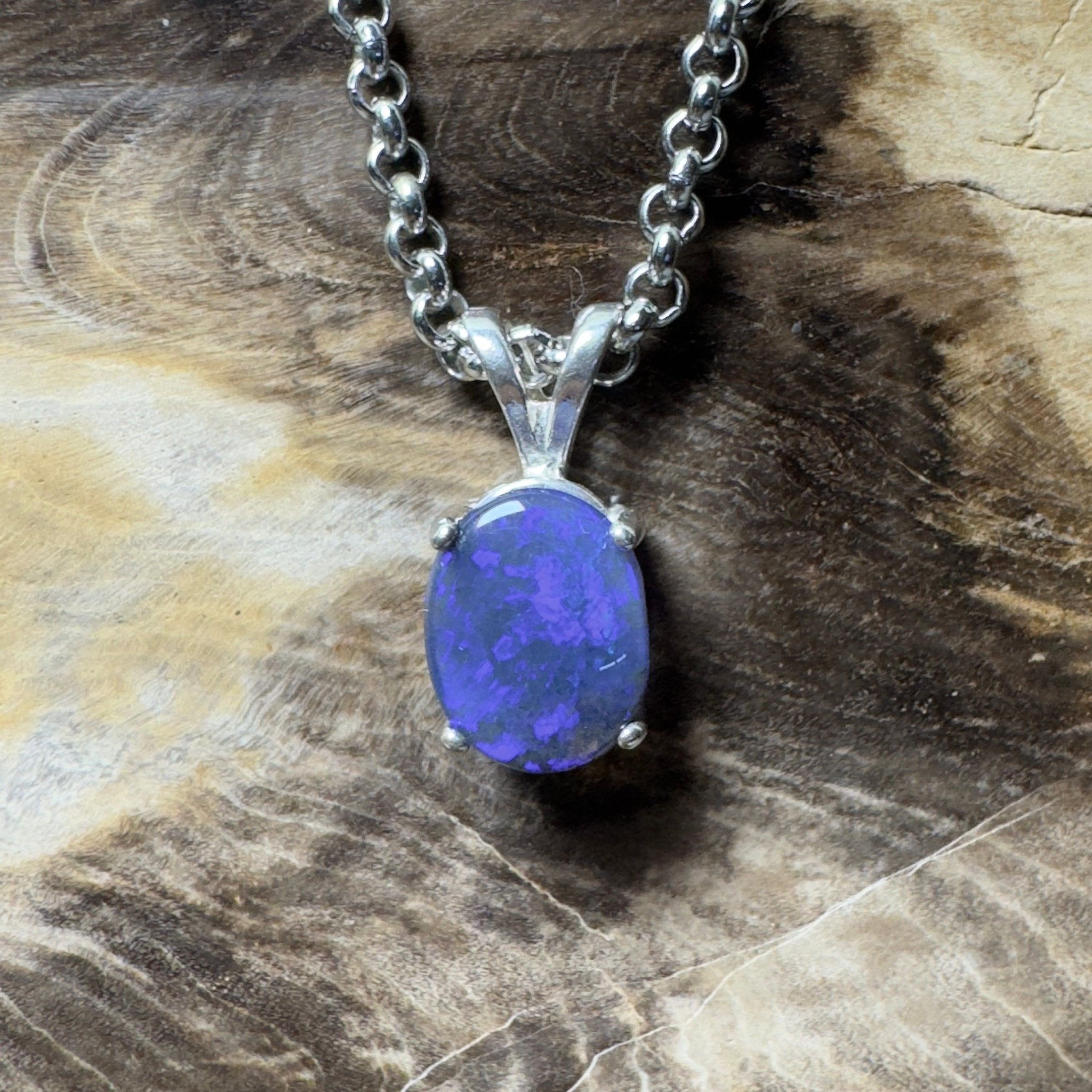 Yarrangobilly Nightfall ~ 1ct Lightning Ridge Black Opal 925 Silver Pendant