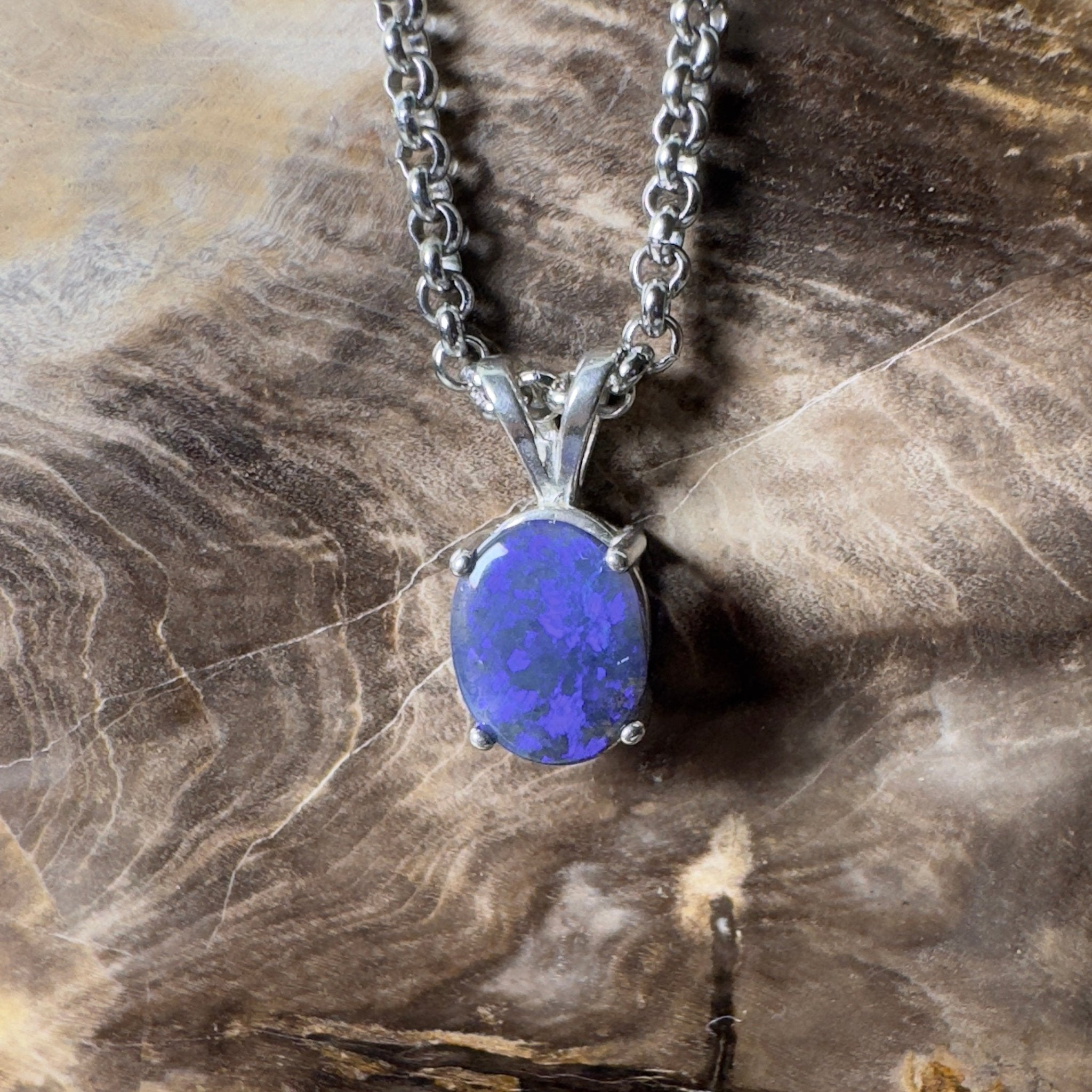 Yarrangobilly Nightfall ~ 1ct Lightning Ridge Black Opal 925 Silver Pendant