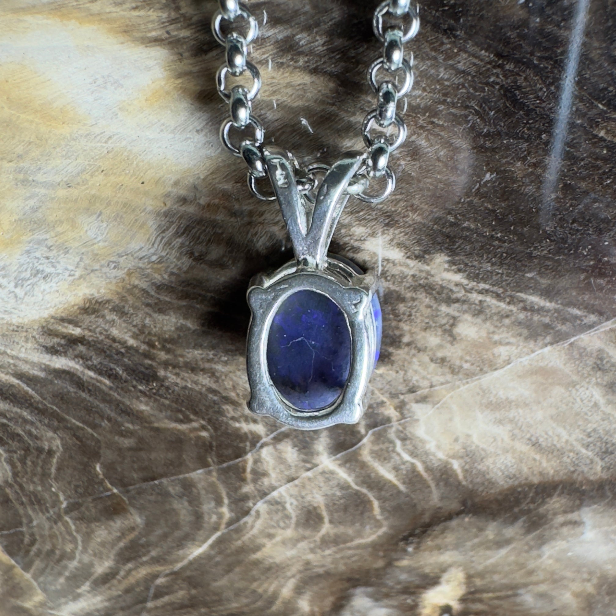 Yarrangobilly Nightfall ~ 1ct Lightning Ridge Black Opal 925 Silver Pendant