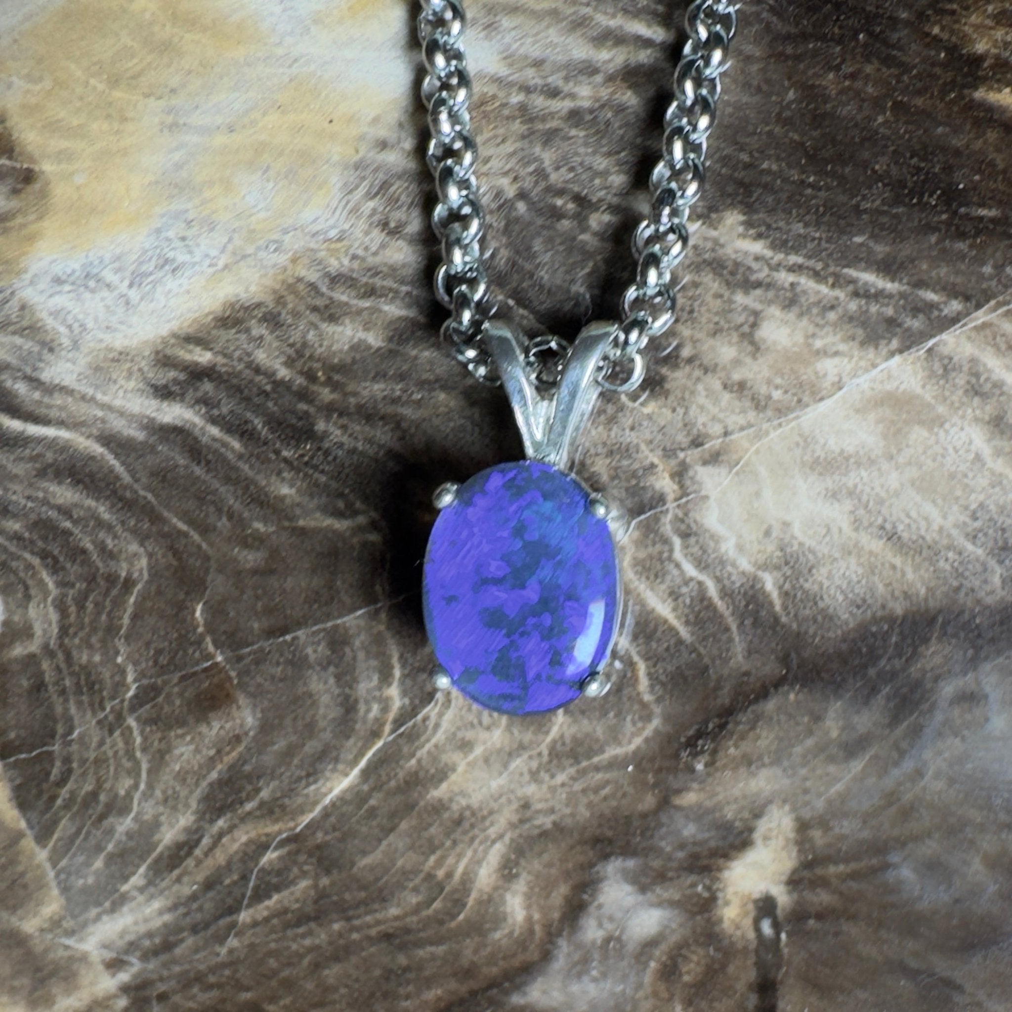 Yarrangobilly Nightfall ~ 1ct Lightning Ridge Black Opal 925 Silver Pendant