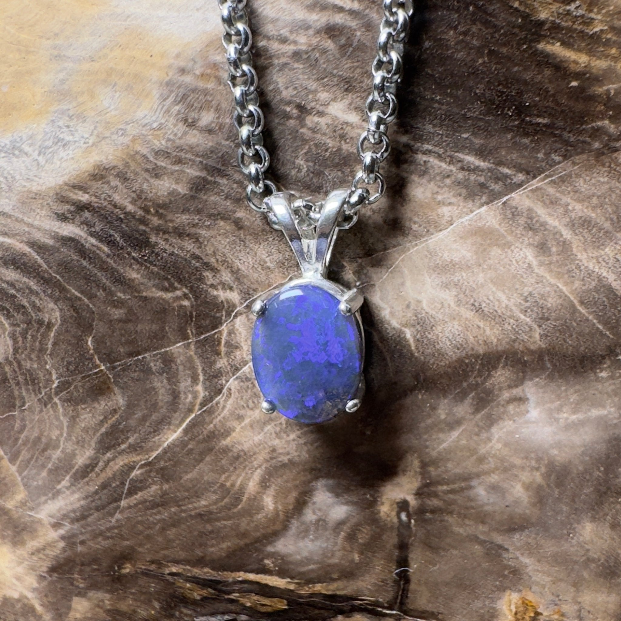 Yarrangobilly Nightfall ~ 1ct Lightning Ridge Black Opal 925 Silver Pendant