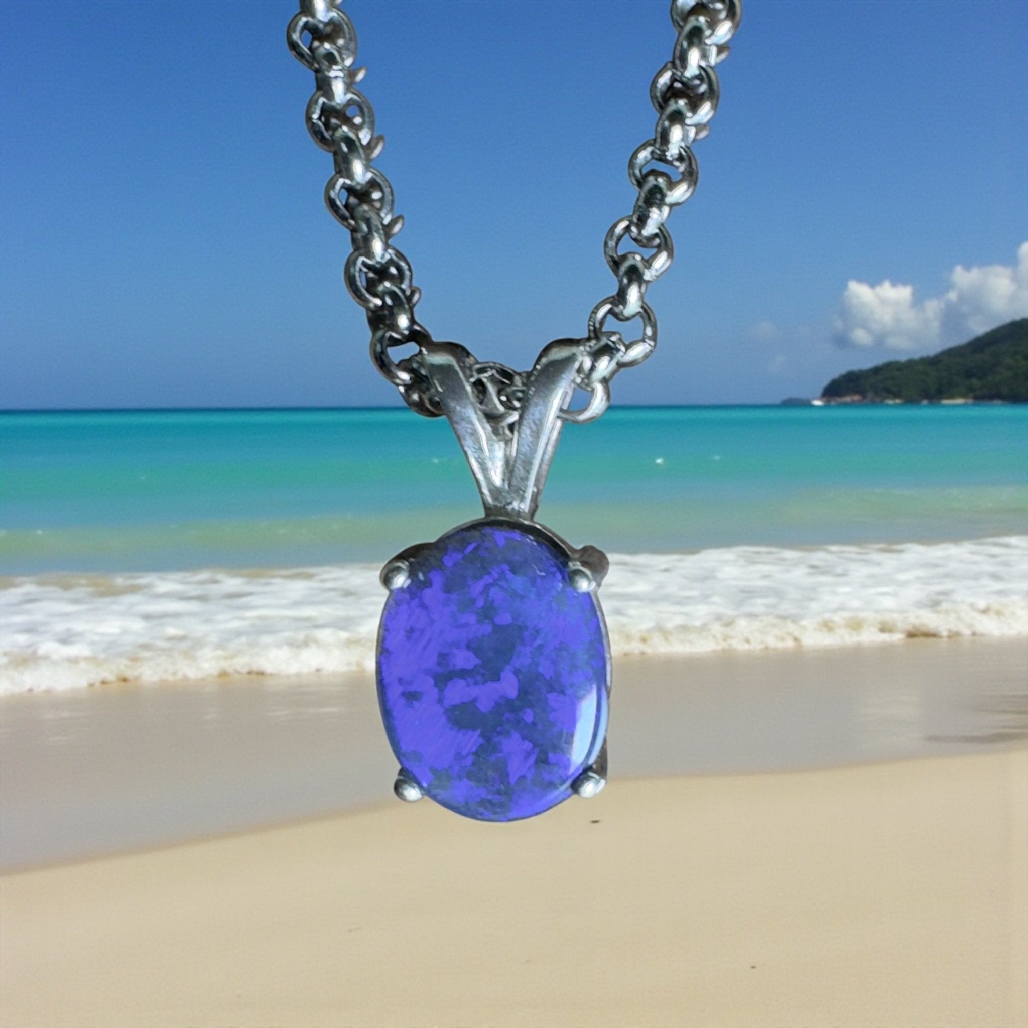 Yarrangobilly Nightfall ~ 1ct Lightning Ridge Black Opal 925 Silver Pendant