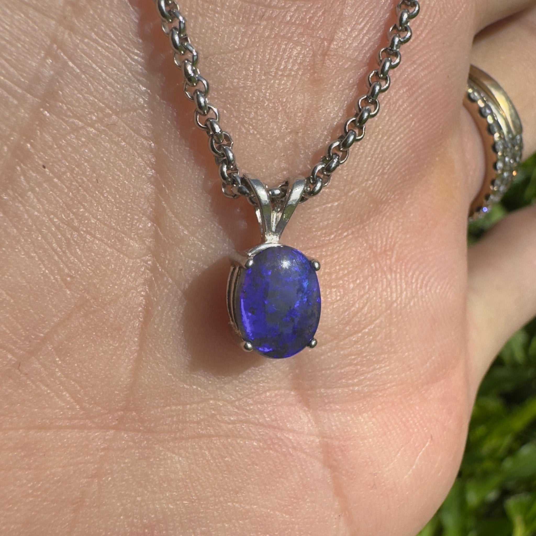 Yarrangobilly Nightfall ~ 1ct Lightning Ridge Black Opal 925 Silver Pendant