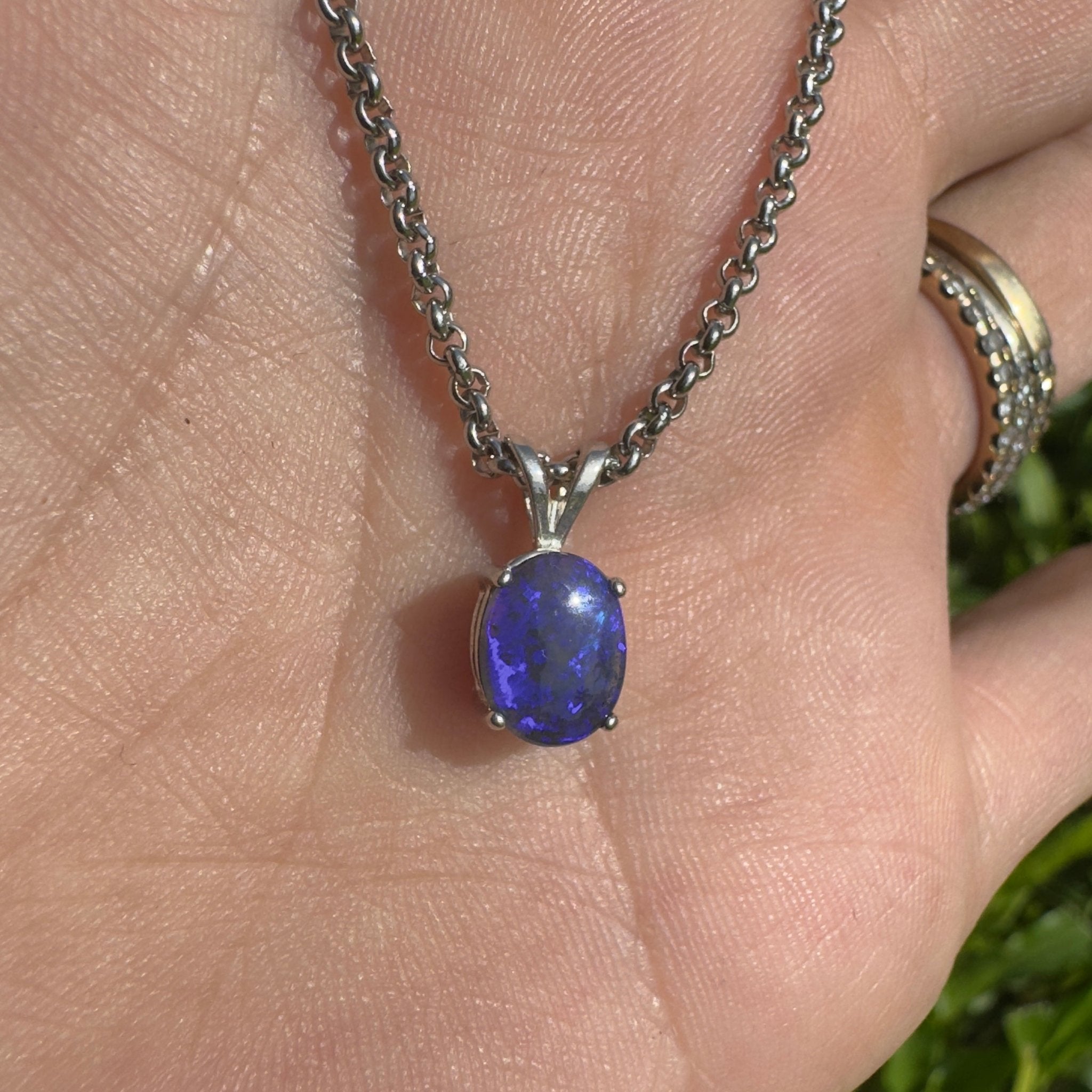 Yarrangobilly Nightfall ~ 1ct Lightning Ridge Black Opal 925 Silver Pendant