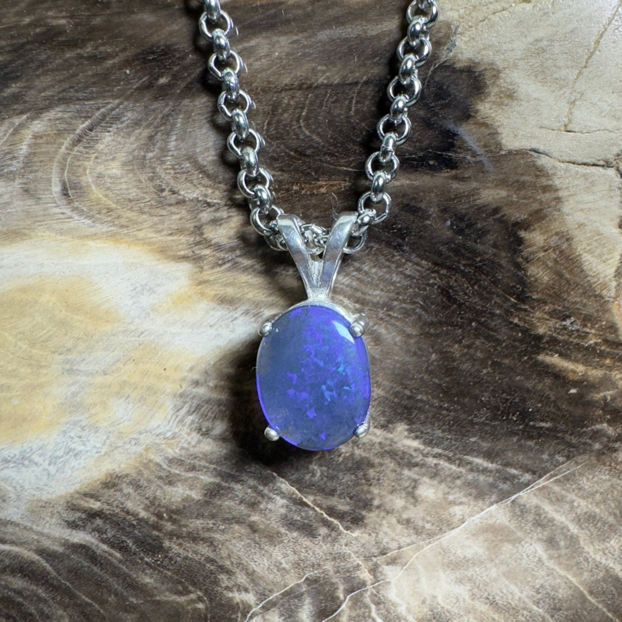 Yarrangobilly Nightfall ~ 1ct Lightning Ridge Black Opal 925 Silver Pendant