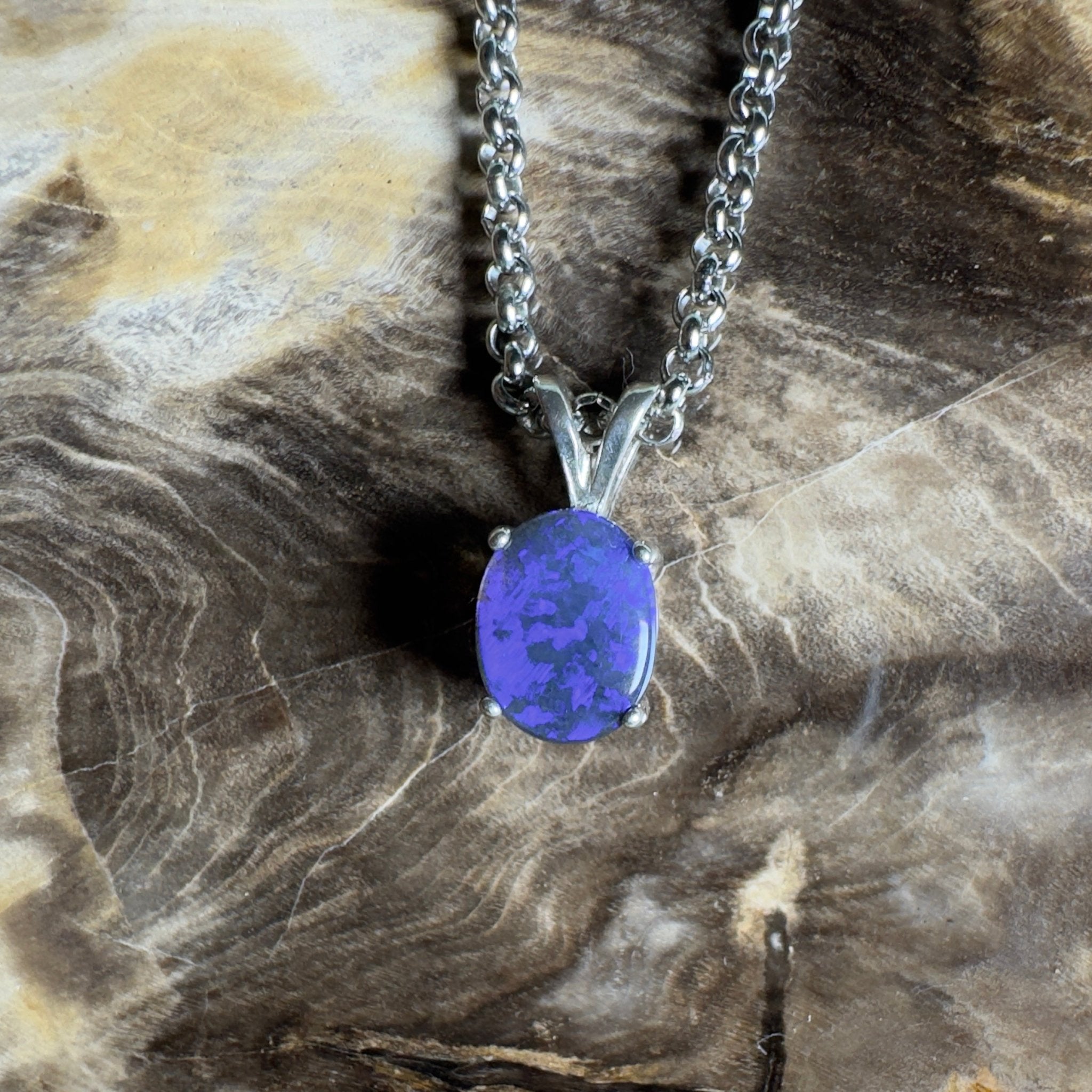 Yarrangobilly Nightfall ~ 1ct Lightning Ridge Black Opal 925 Silver Pendant