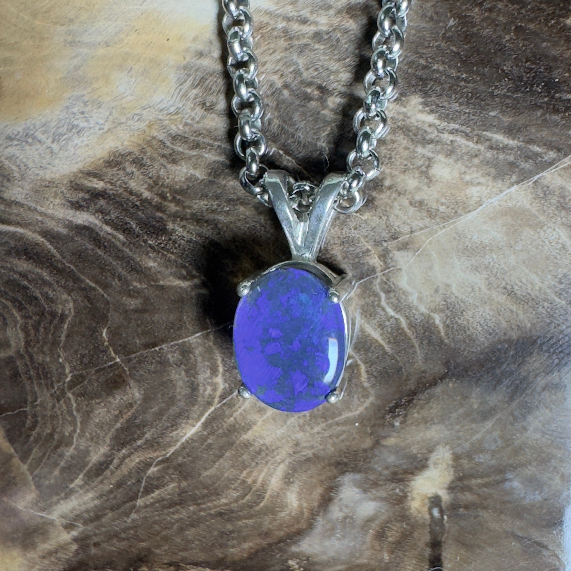 Yarrangobilly Nightfall ~ 1ct Lightning Ridge Black Opal 925 Silver Pendant