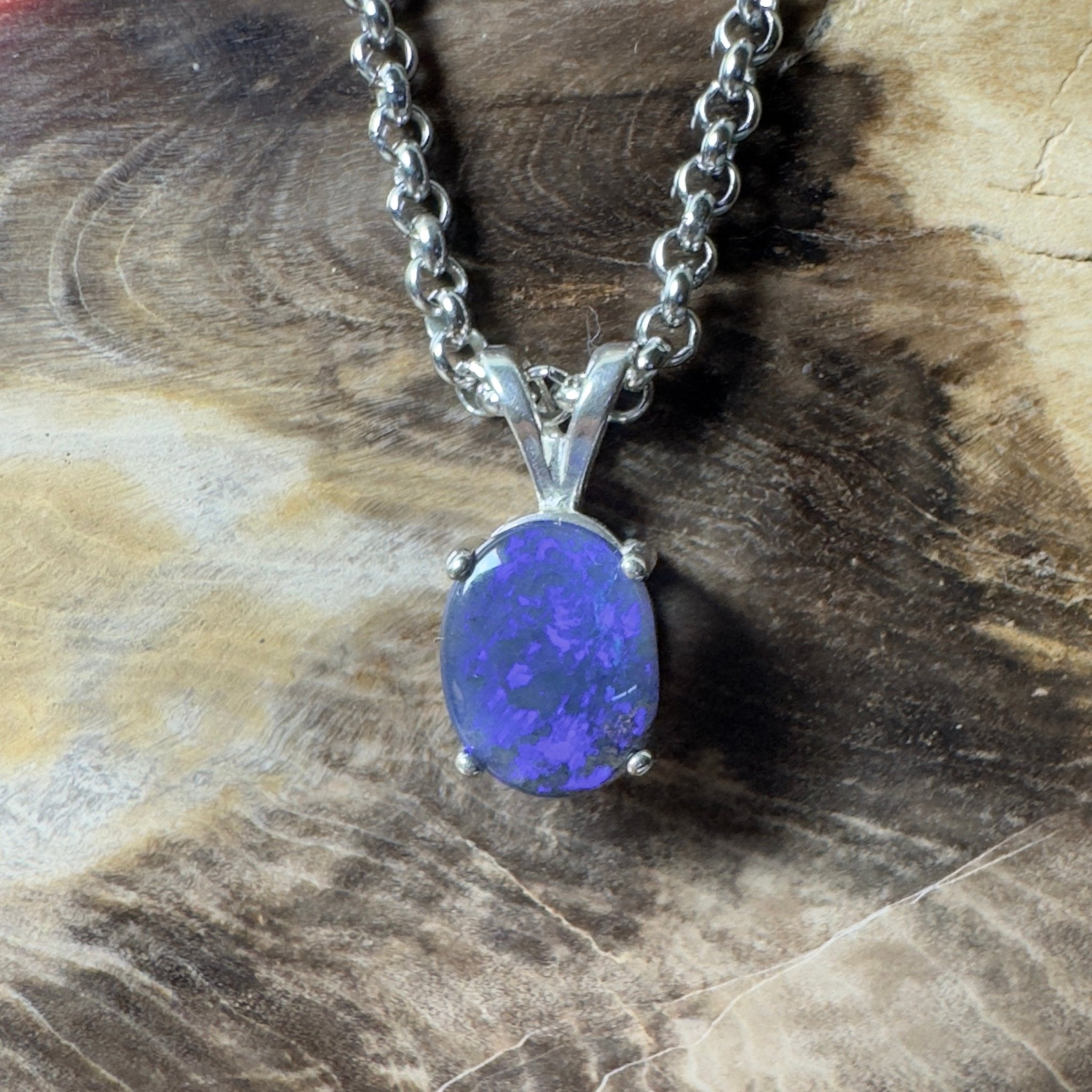 Yarrangobilly Nightfall ~ 1ct Lightning Ridge Black Opal 925 Silver Pendant