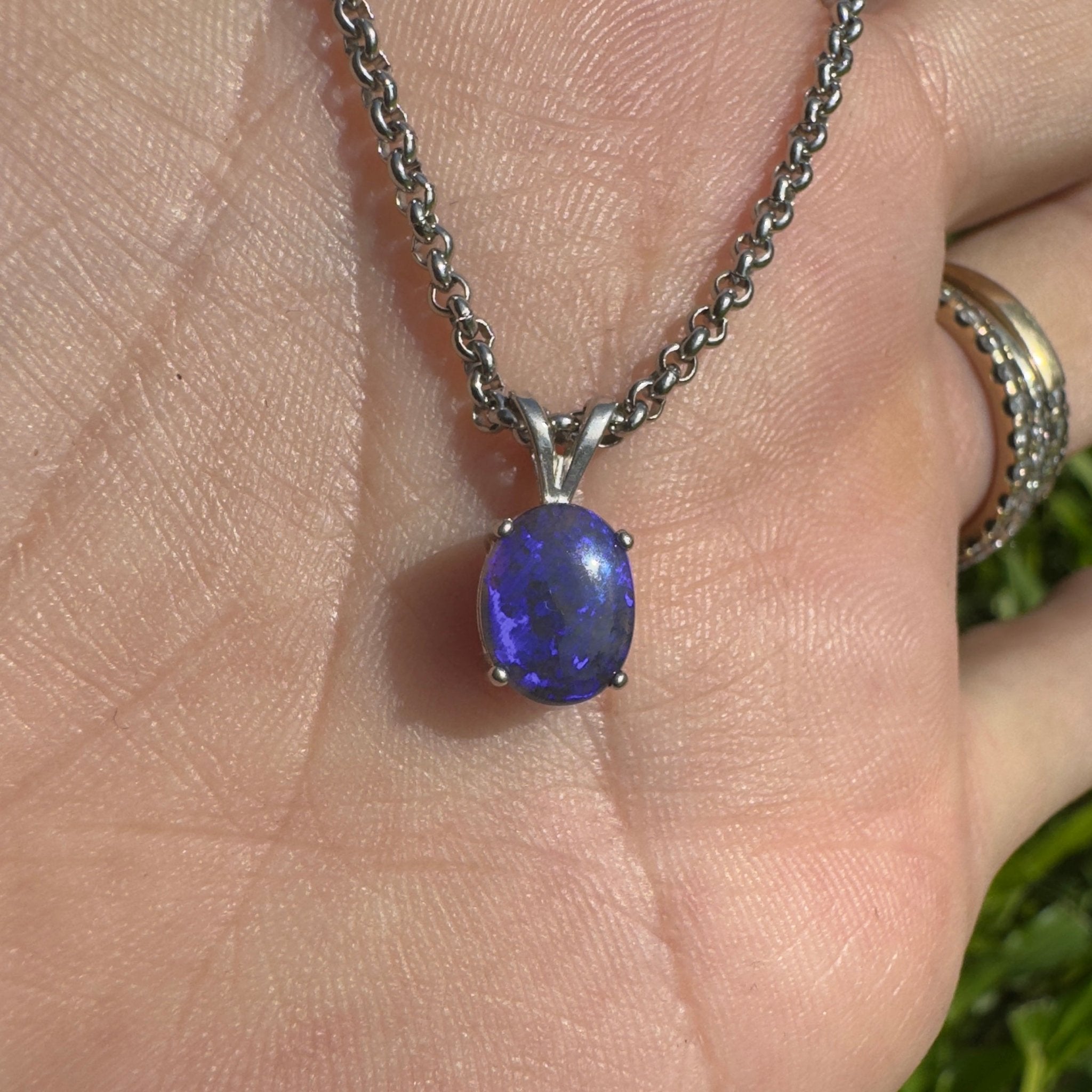 Yarrangobilly Nightfall ~ 1ct Lightning Ridge Black Opal 925 Silver Pendant