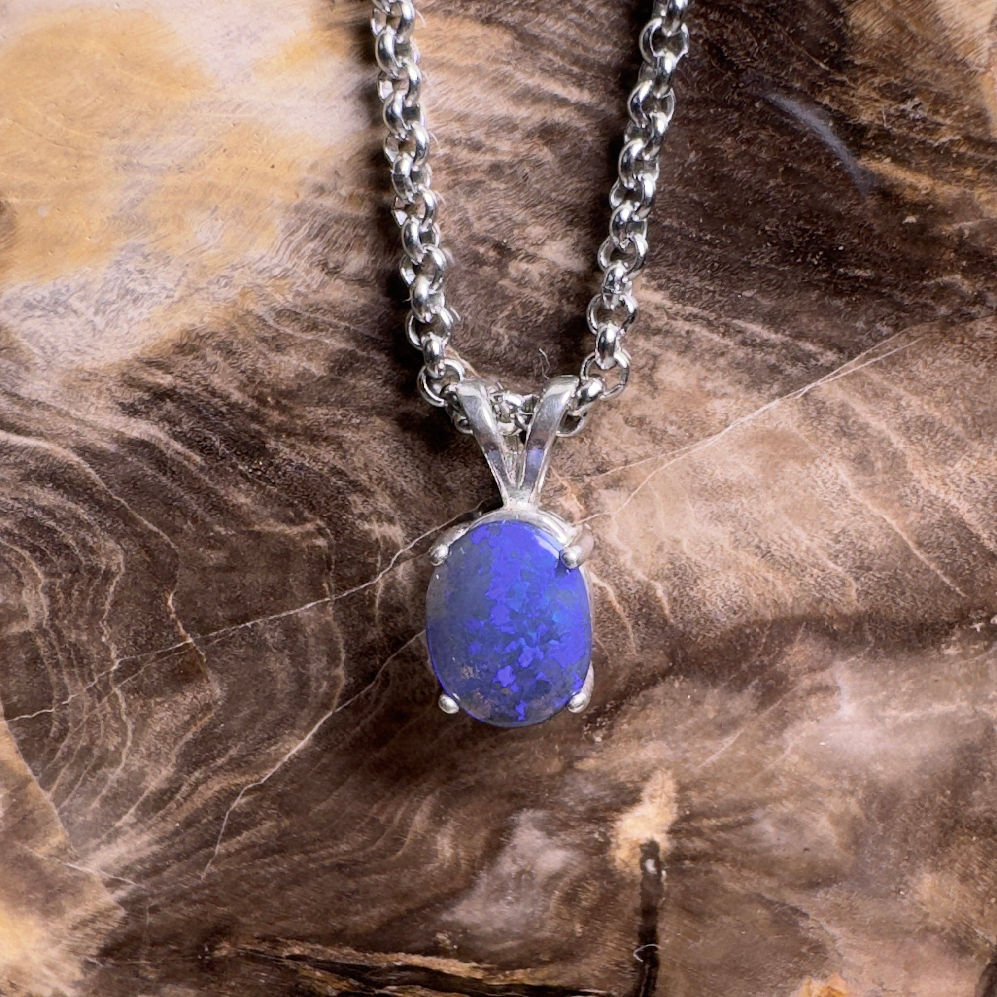 Yarrangobilly Nightfall ~ 1ct Lightning Ridge Black Opal 925 Silver Pendant