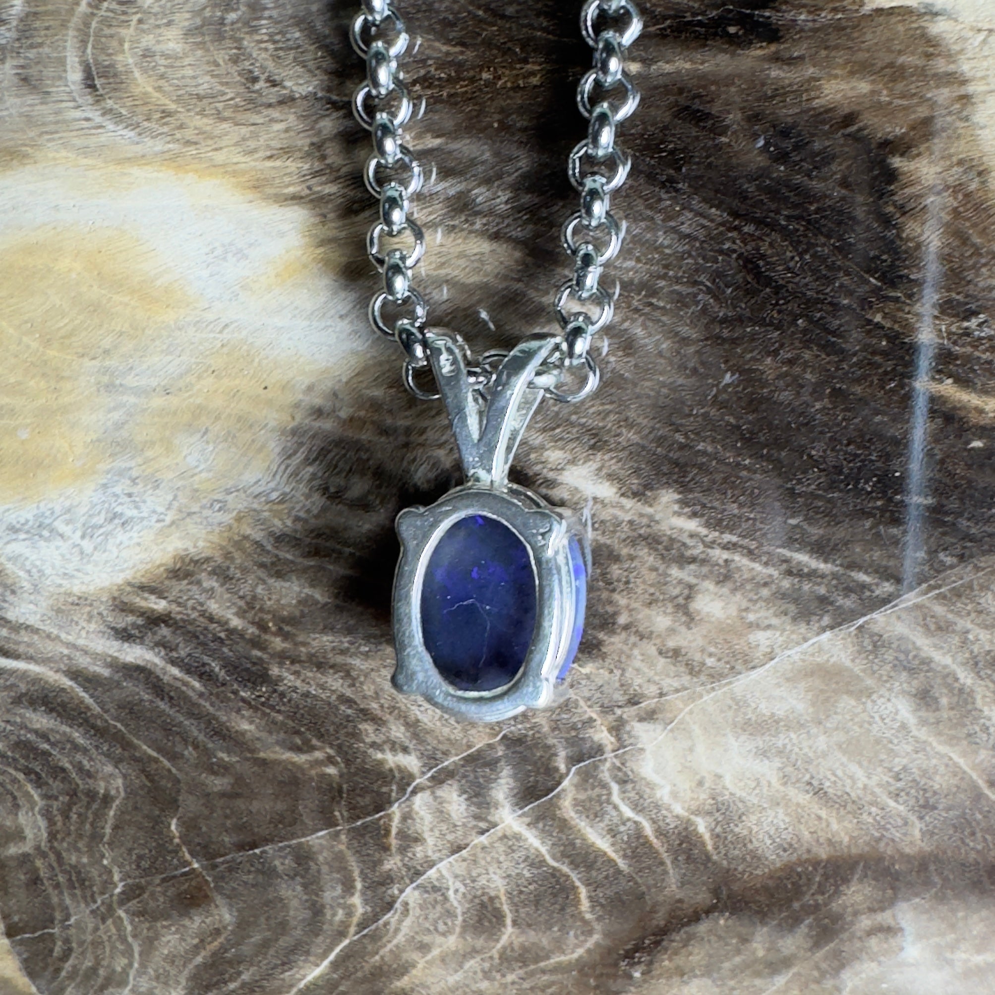 Yarrangobilly Nightfall ~ 1ct Lightning Ridge Black Opal 925 Silver Pendant