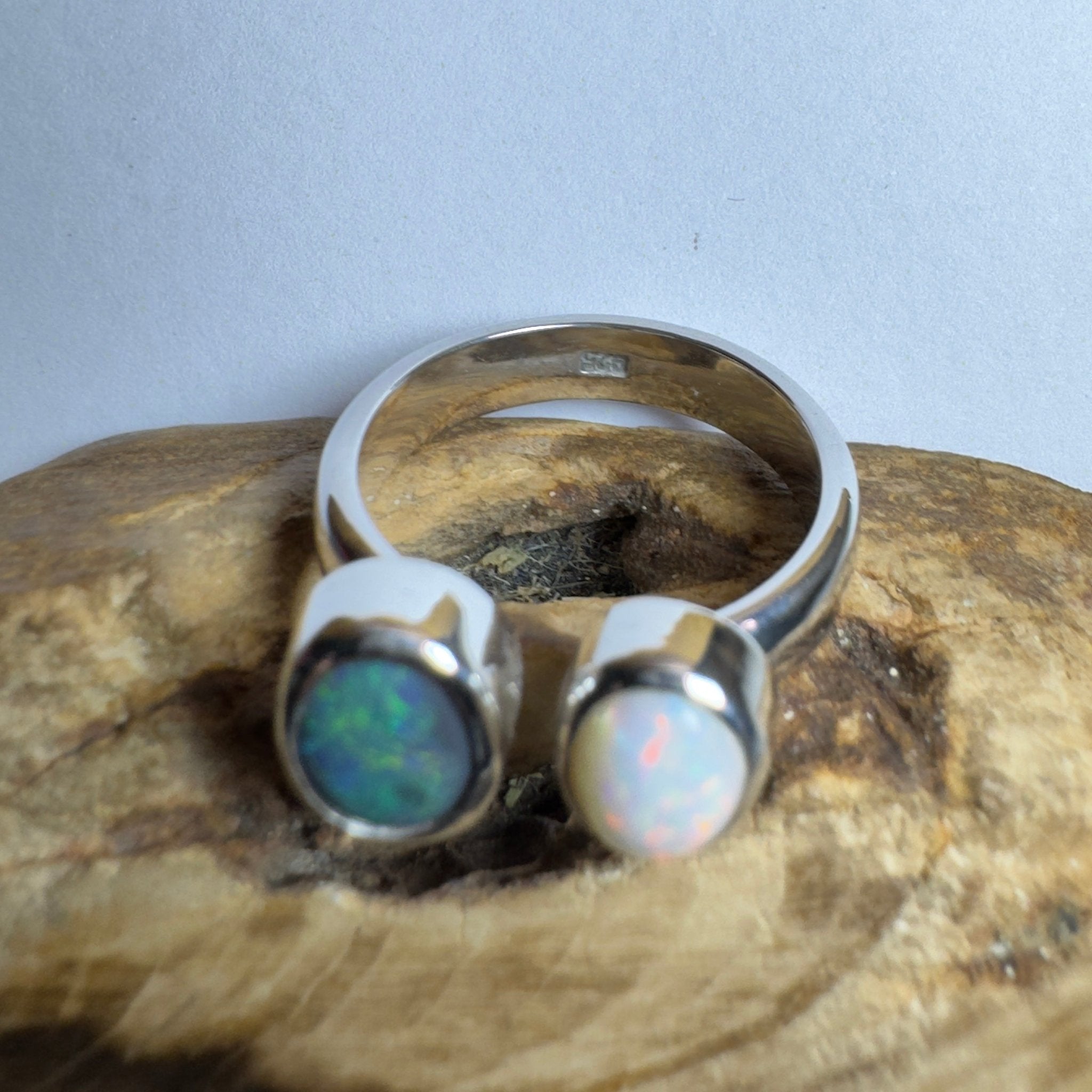 Yin of Yallingup – 2ct Solid Lightning Ridge Opal 925 Sterling Silver Ring