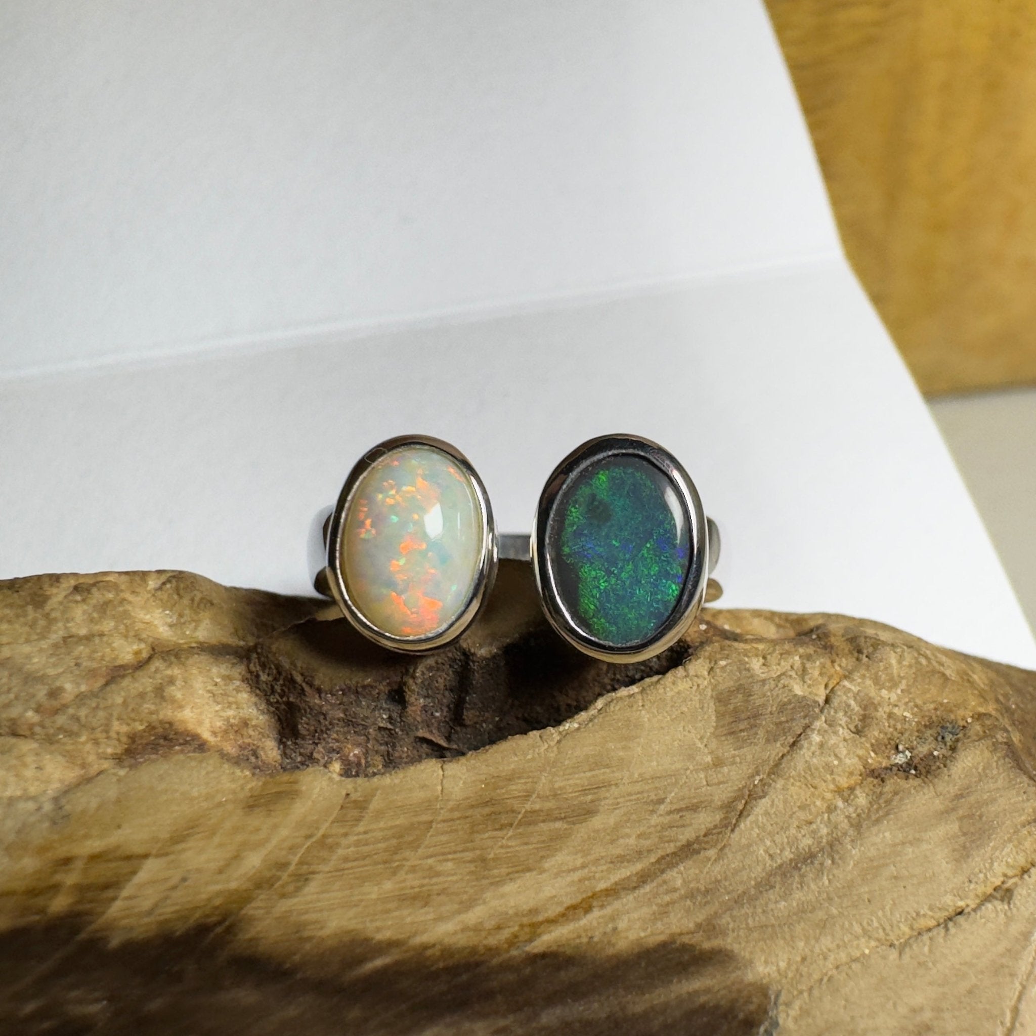 Yin of Yallingup – 2ct Solid Lightning Ridge Opal 925 Sterling Silver Ring