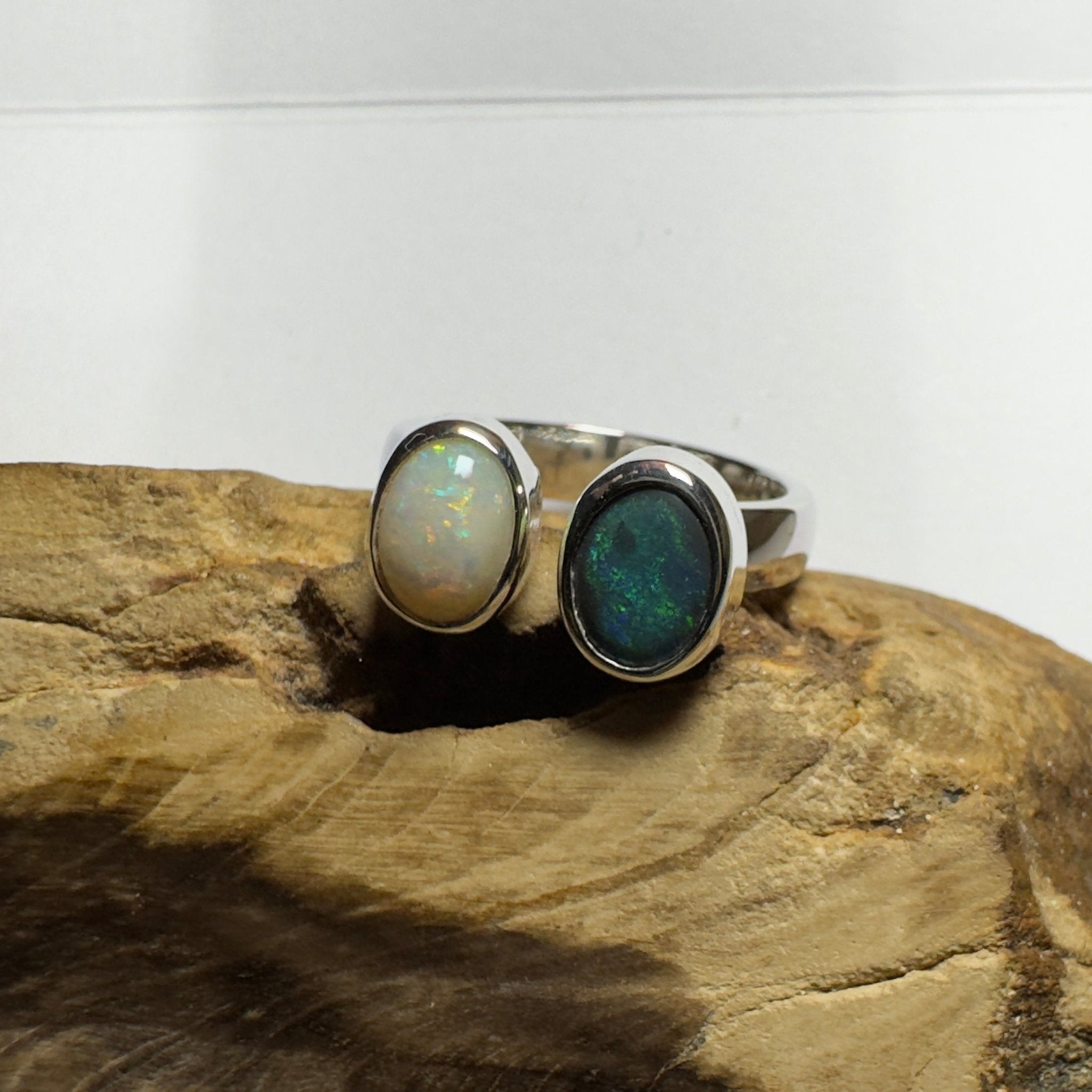 Yin of Yallingup – 2ct Solid Lightning Ridge Opal 925 Sterling Silver Ring