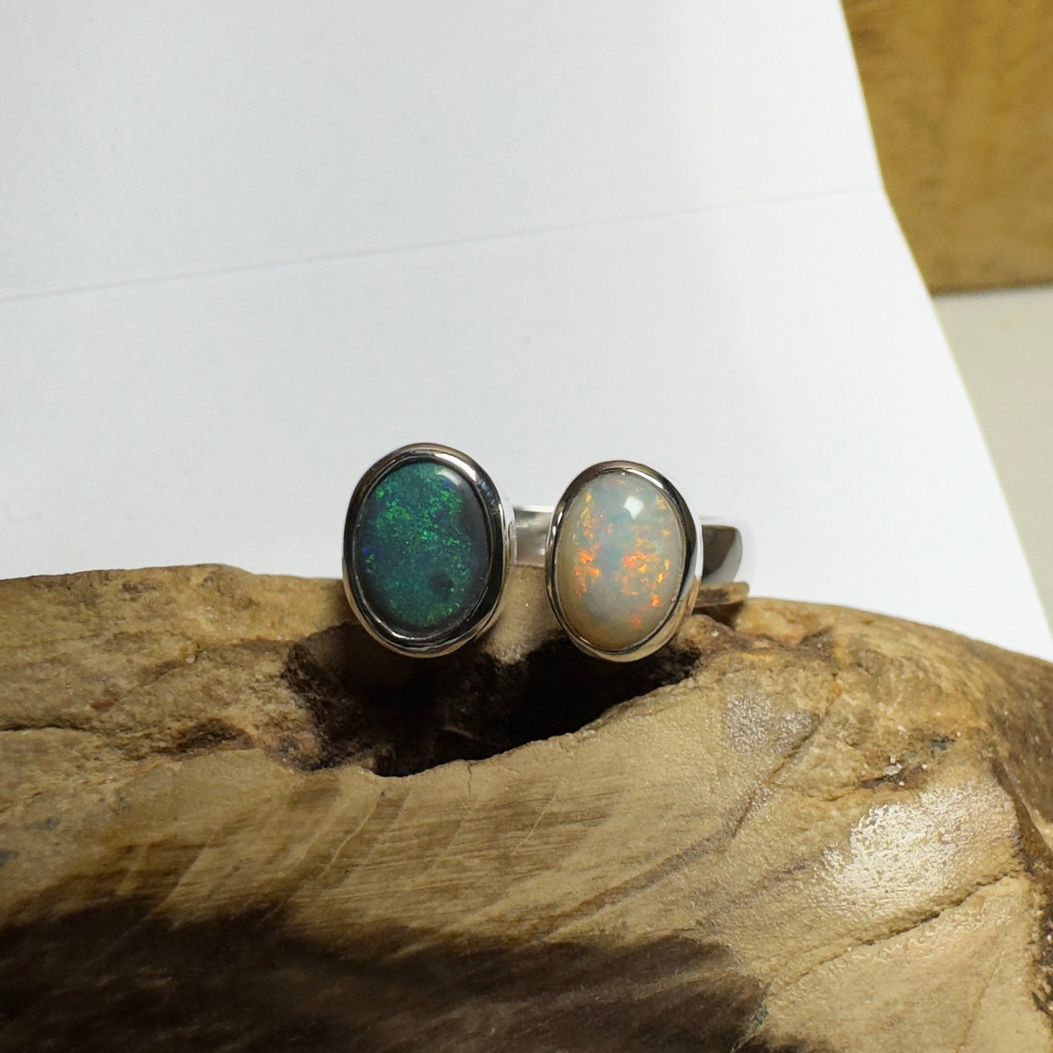 Yin of Yallingup – 2ct Solid Lightning Ridge Opal 925 Sterling Silver Ring