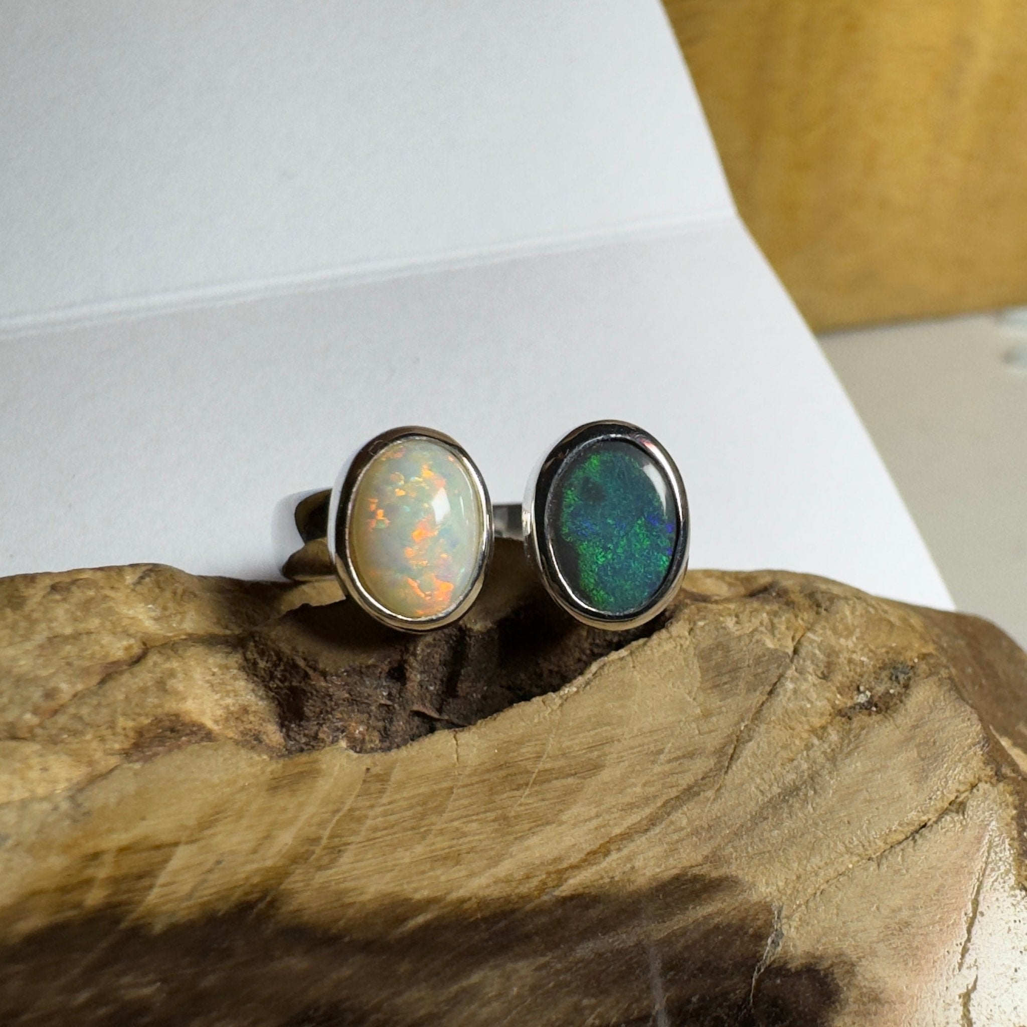 Yin of Yallingup – 2ct Solid Lightning Ridge Opal 925 Sterling Silver Ring