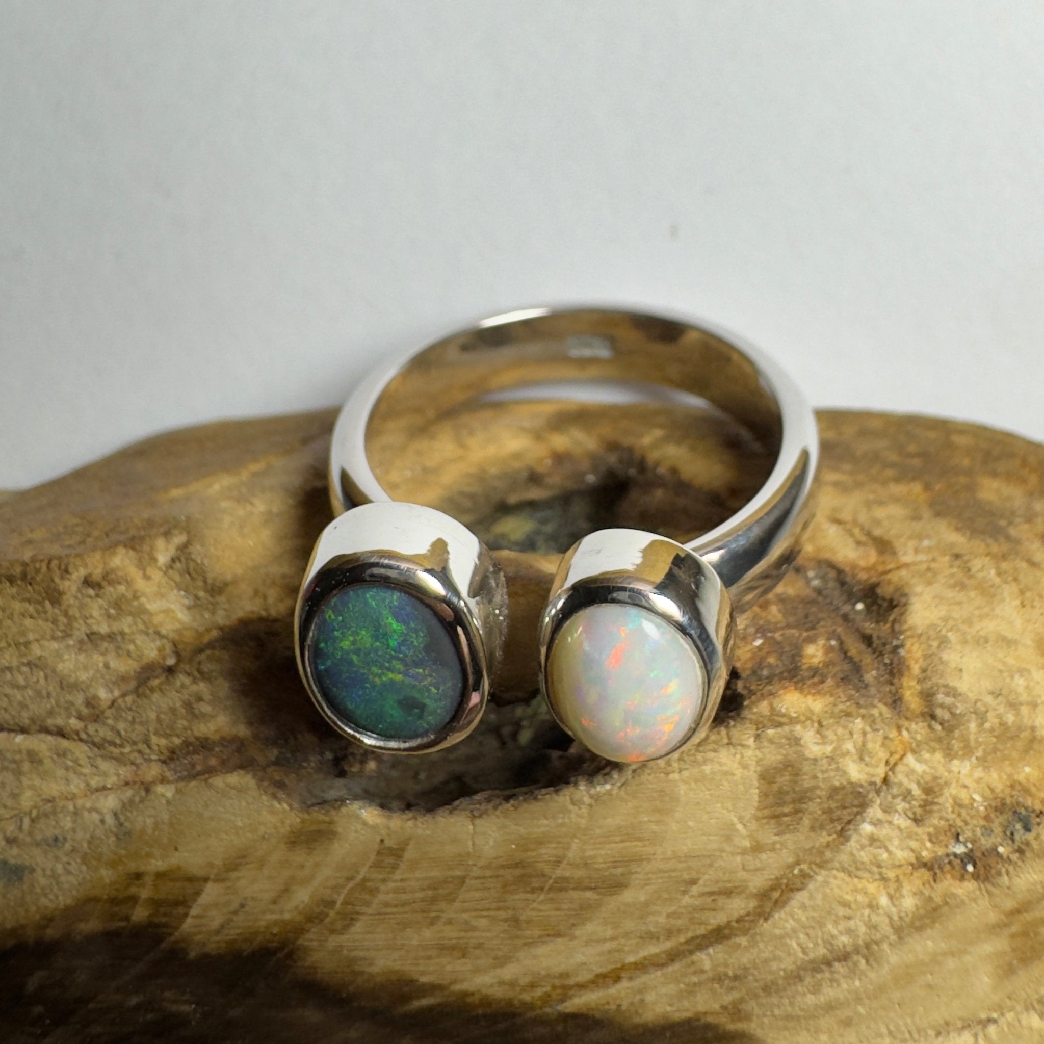 Yin of Yallingup – 2ct Solid Lightning Ridge Opal 925 Sterling Silver Ring