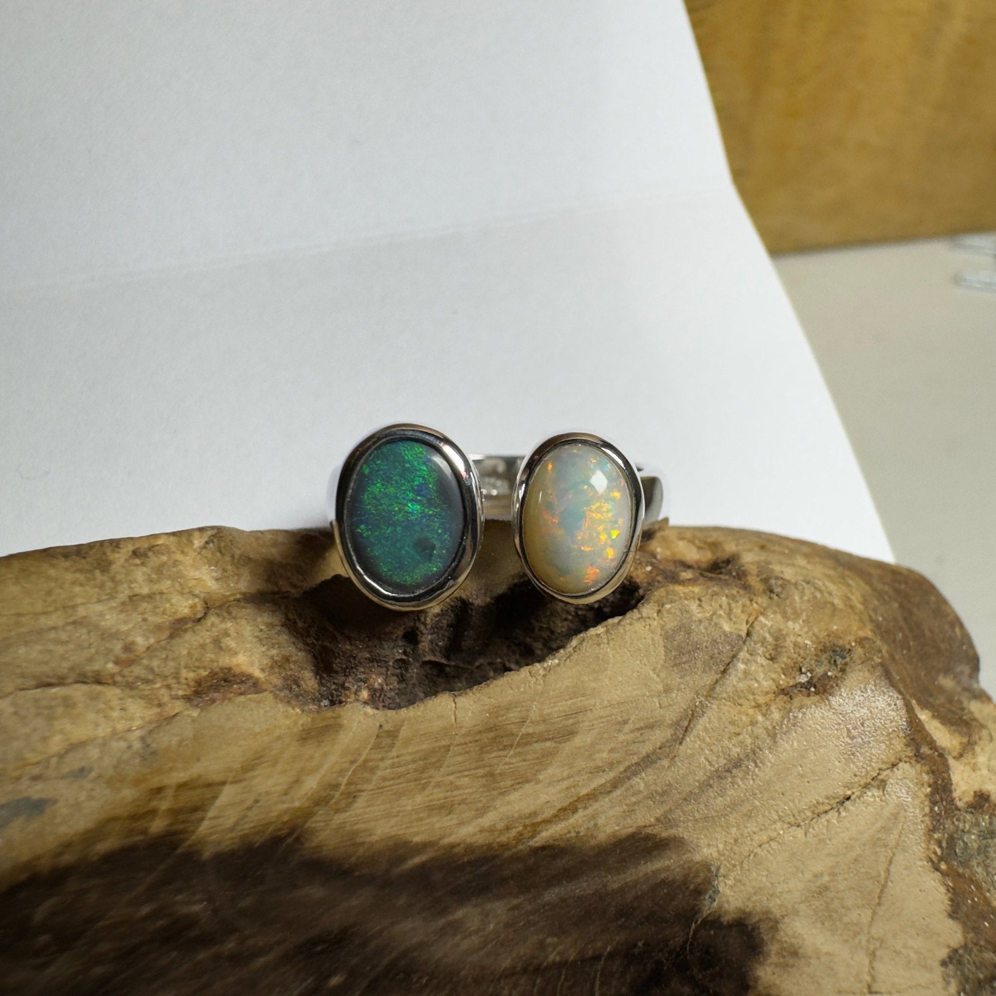 Yin of Yallingup – 2ct Solid Lightning Ridge Opal 925 Sterling Silver Ring