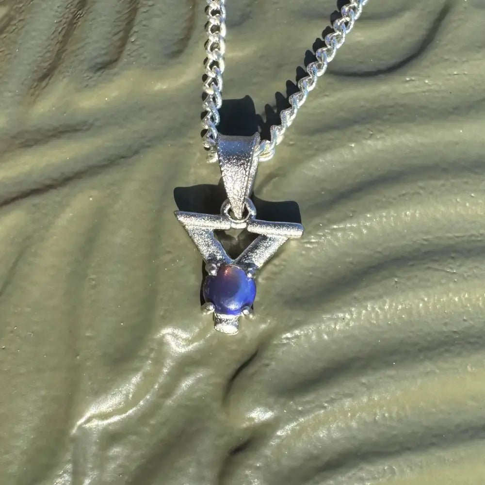'Your Radiance' ~ Handcrafted 0.2ct Solid Lightning Ridge Opal 925 Sterling Silver 'Y' Pendant Necklace